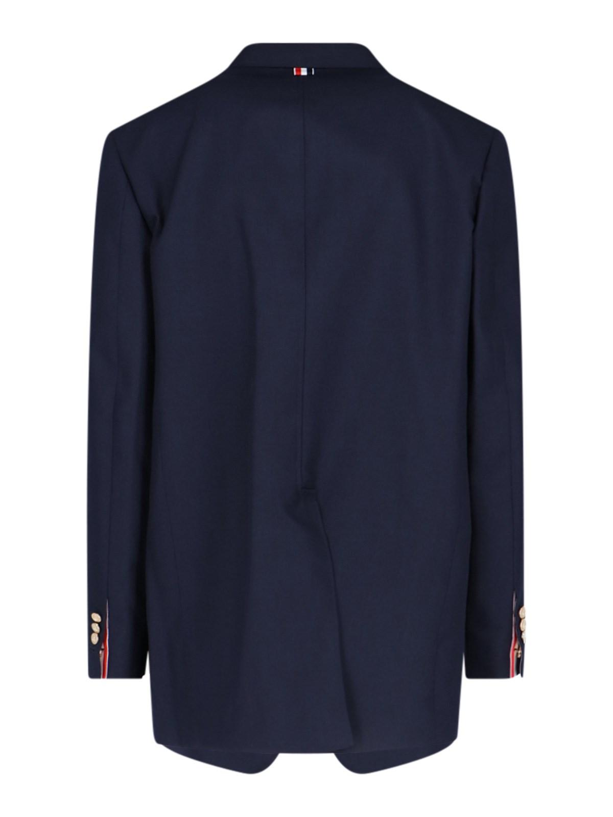 Shop Thom Browne Single-breasted Blazer In Blue