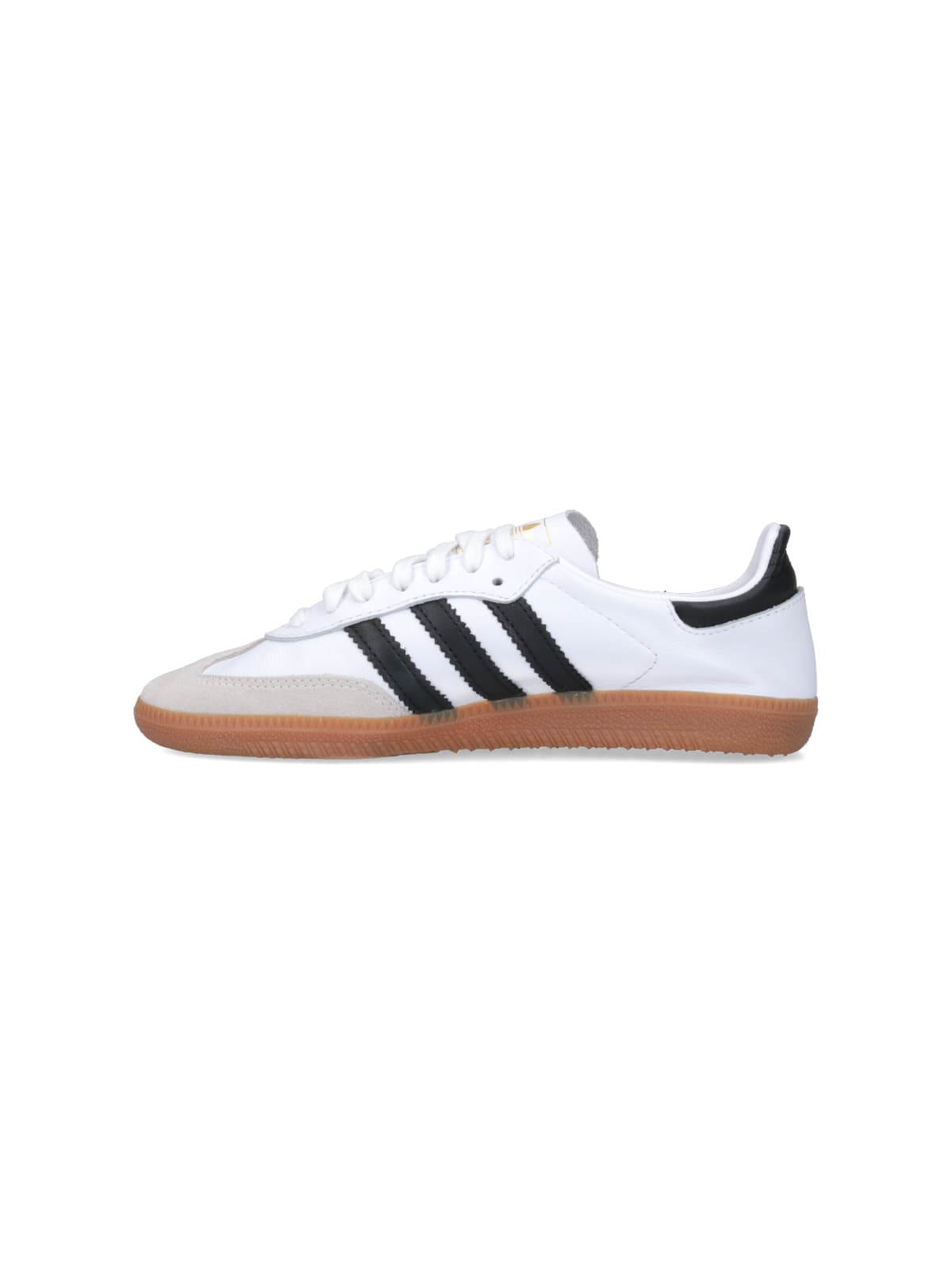 Adidas Originals Adidas Men's White Core Black Gold Me Sambae Suede And Leather Low-top Trainers In White