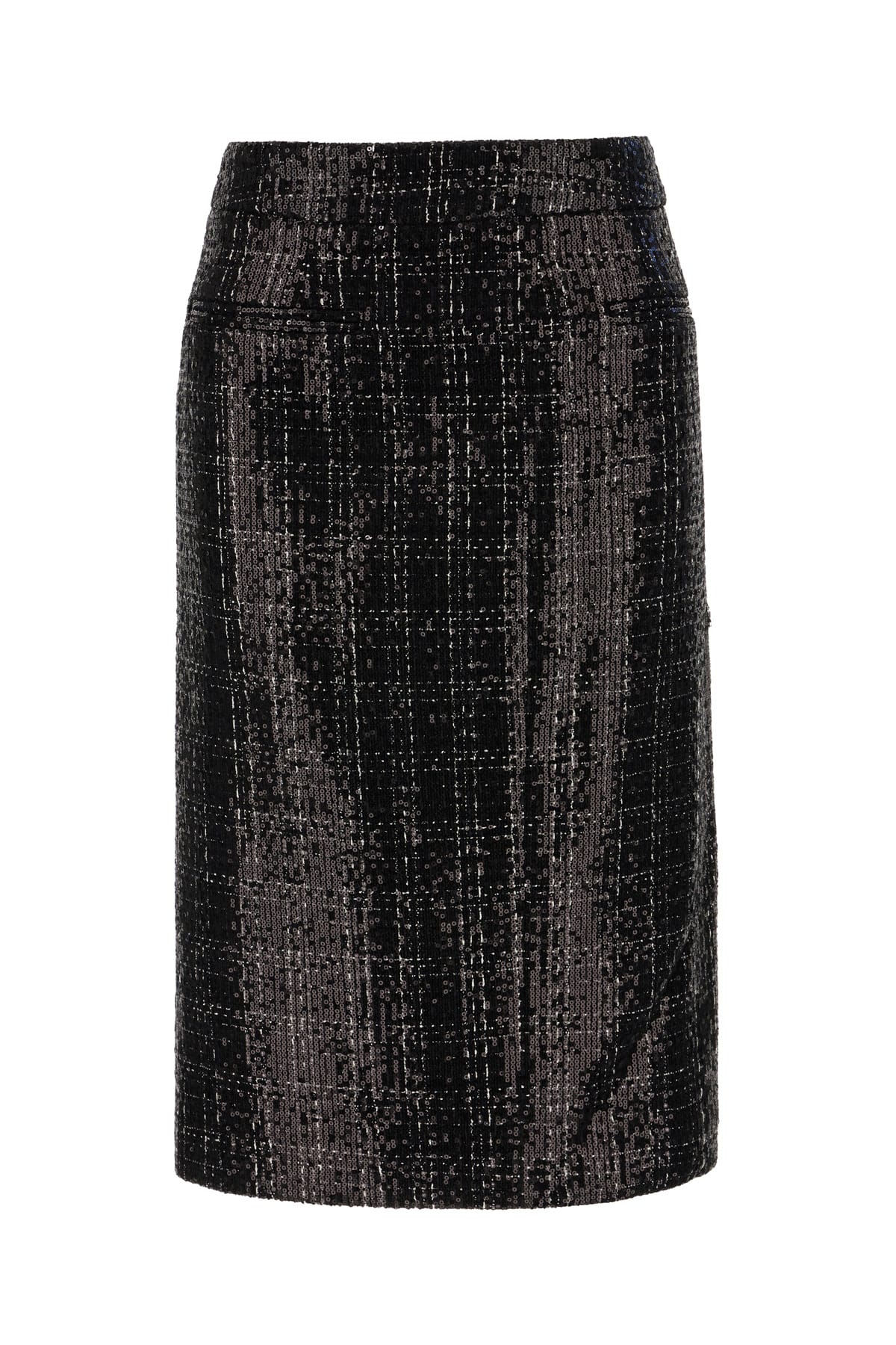 Genny Black Polyester Skirt In Nero Check