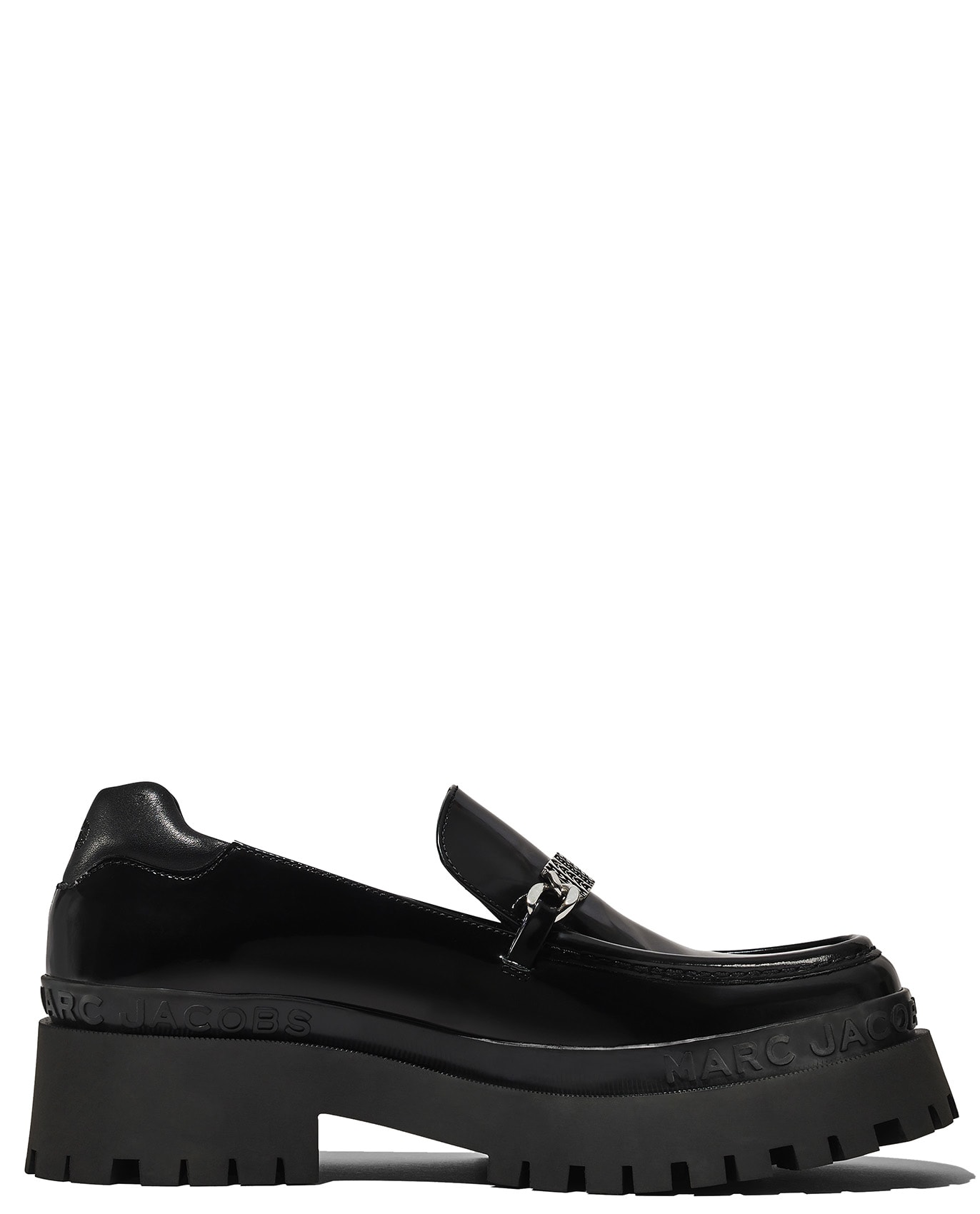 MARC JACOBS MARC JACOBS BLACK BARCODE MONOGRAM LOAFERS