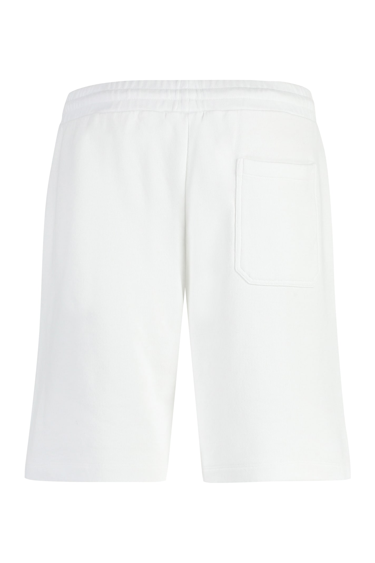 Shop Golden Goose Diego Cotton Bermuda Shorts In White/black