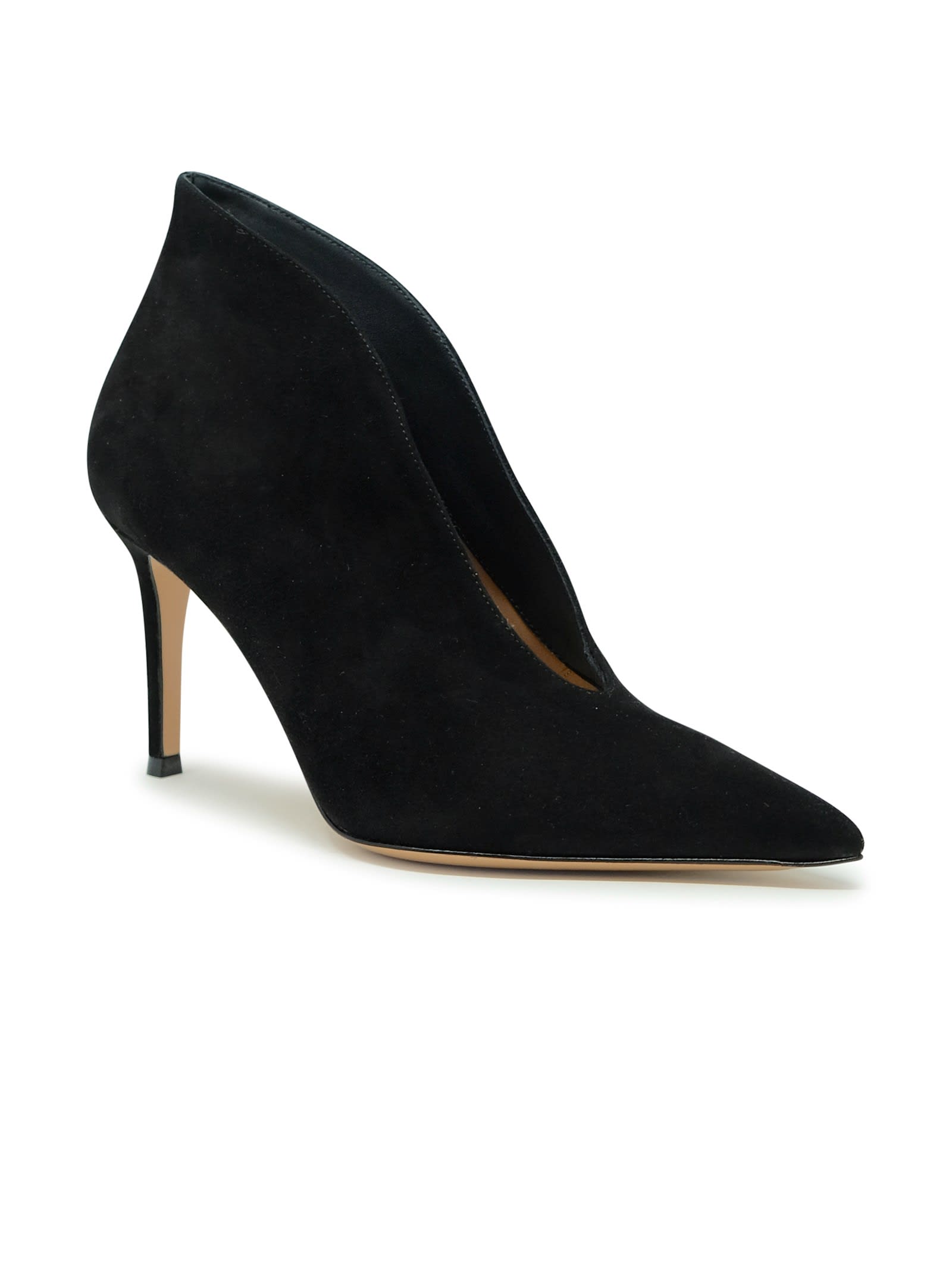 Shop Gianvito Rossi Black Suede Ankle Boots