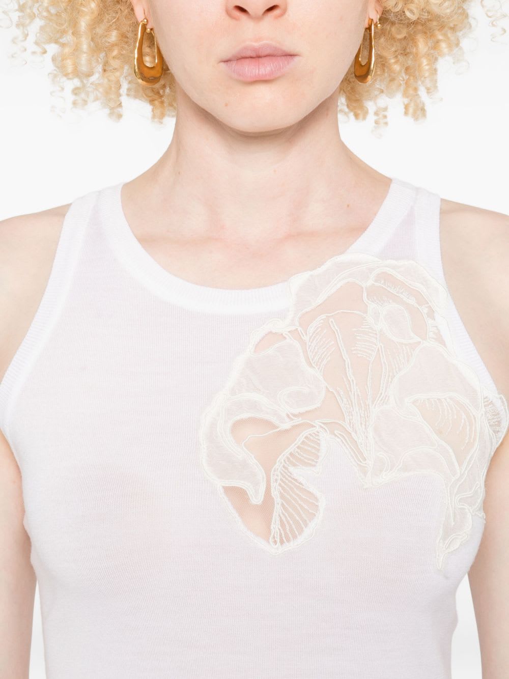 Ermanno Scervino Wool Tank Top In White