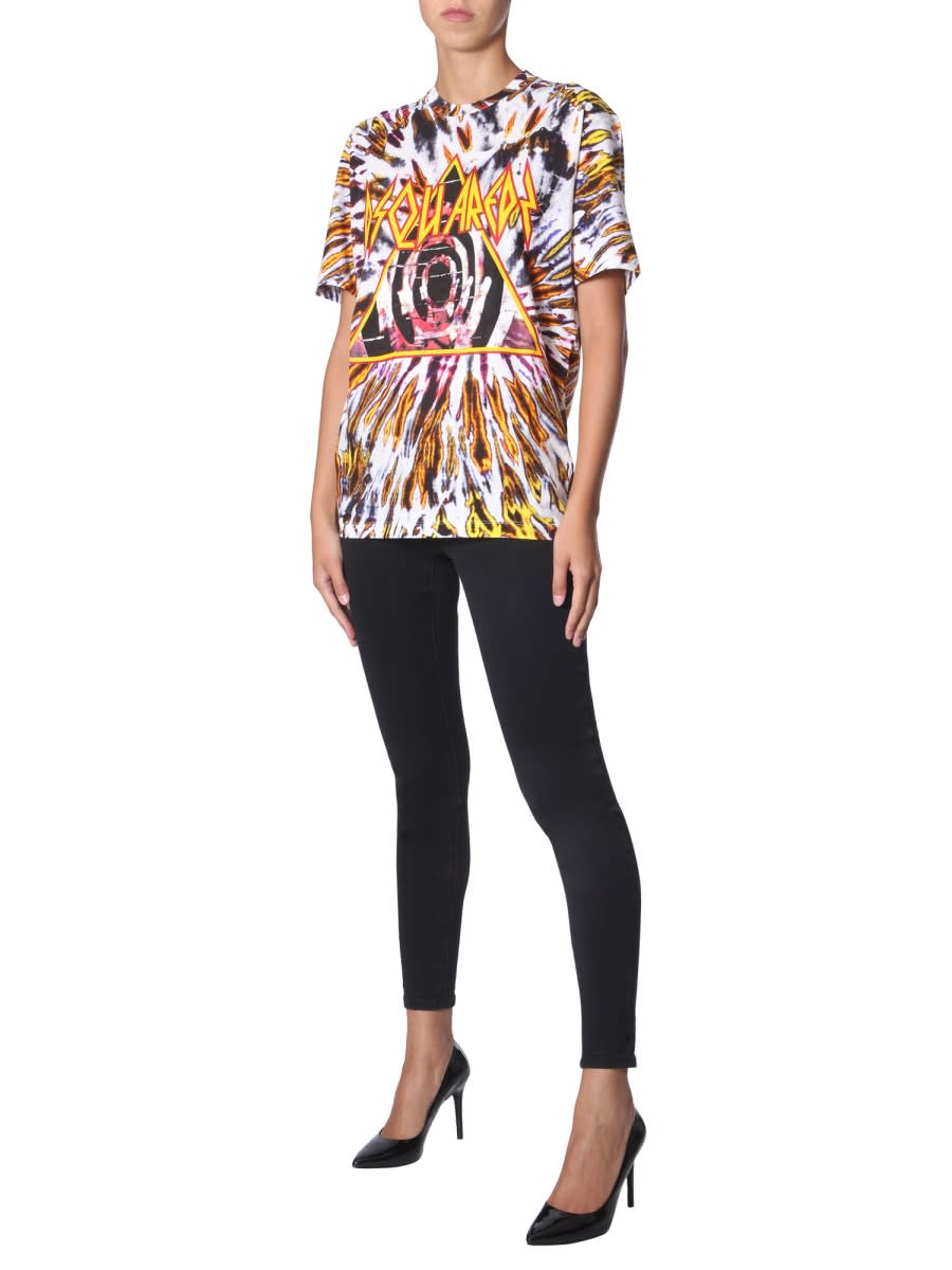 Shop Dsquared2 Tie And Dye Print T-shirt In Multicolour