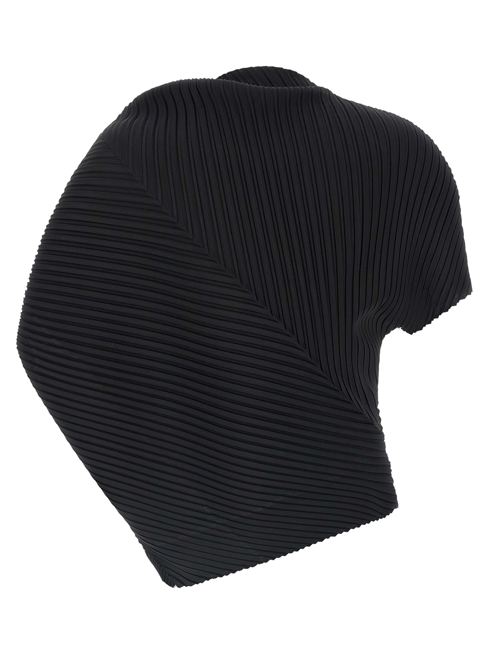 Issey Miyake Soft Fold Pleats Top In Black