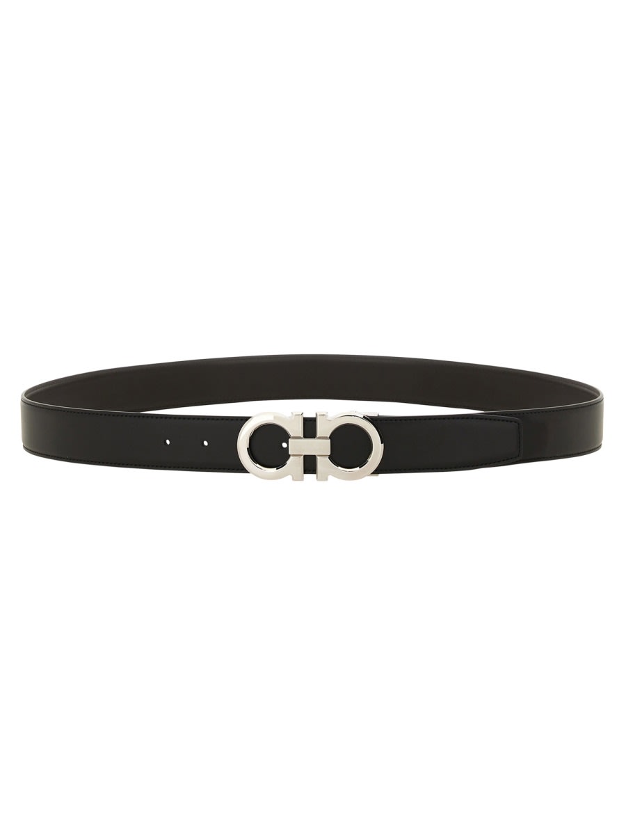 Shop Ferragamo Leather Belt In Black