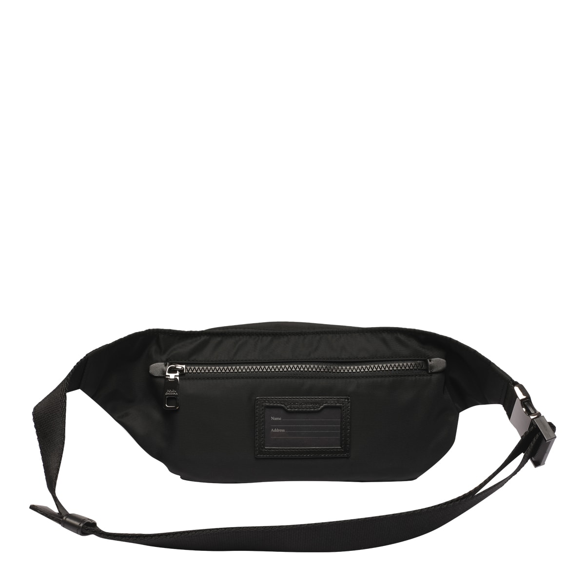 Shop Dolce & Gabbana Rubberized Logo Small Belt Bag In Black