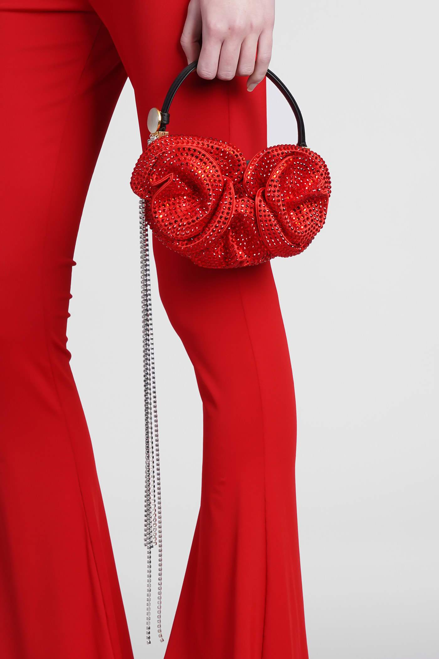 Shop Magda Butrym Hand Bag In Red Satin