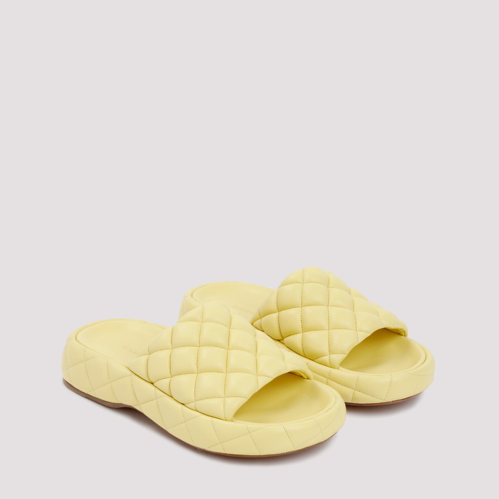 Shop Bottega Veneta Padded Leather Sandals In Lemonade