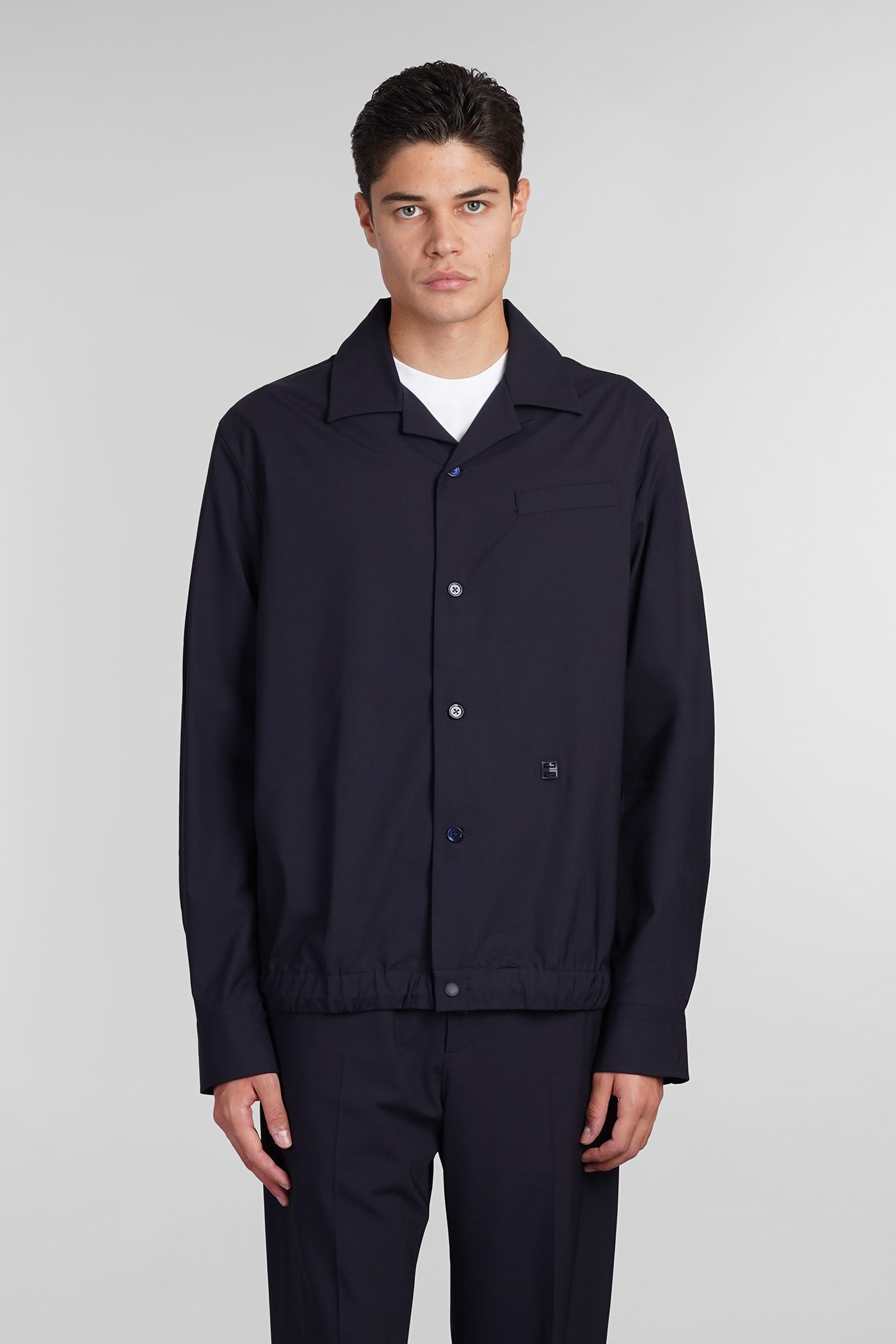 Shop Givenchy Casual Jacket In Blue Wool