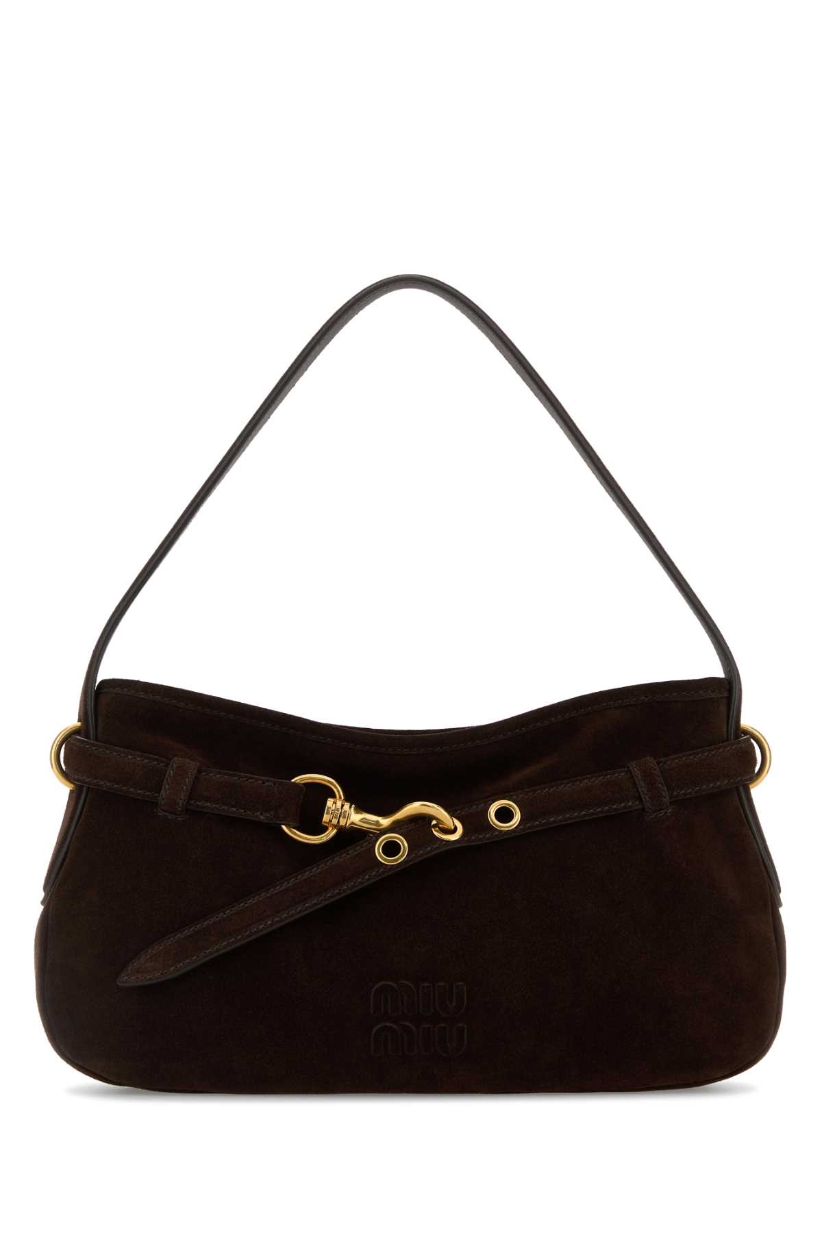 Miu Miu Dark Brown Suede Avenue Shoulder Bag