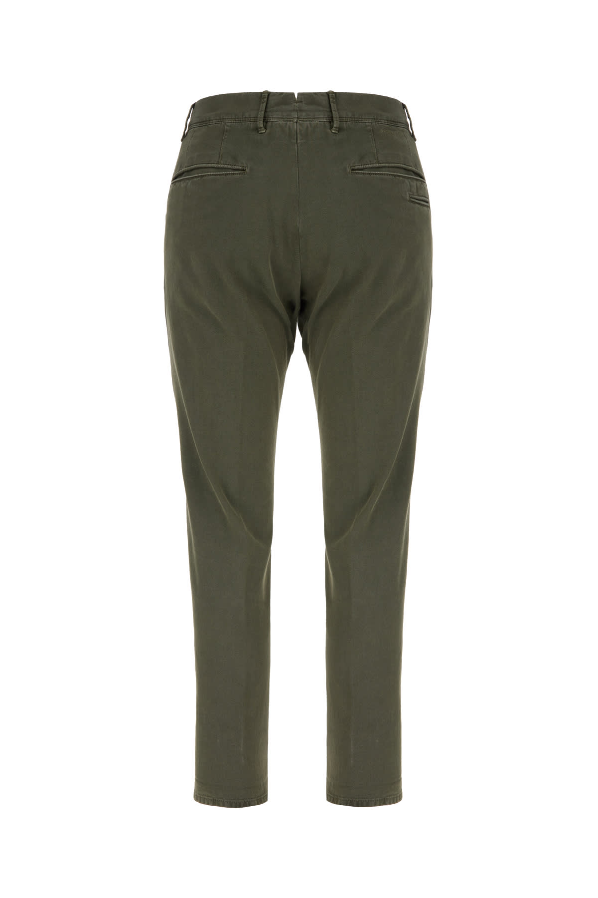 Incotex Stretch Cotton Trousers With Pockets And Loops In Verde