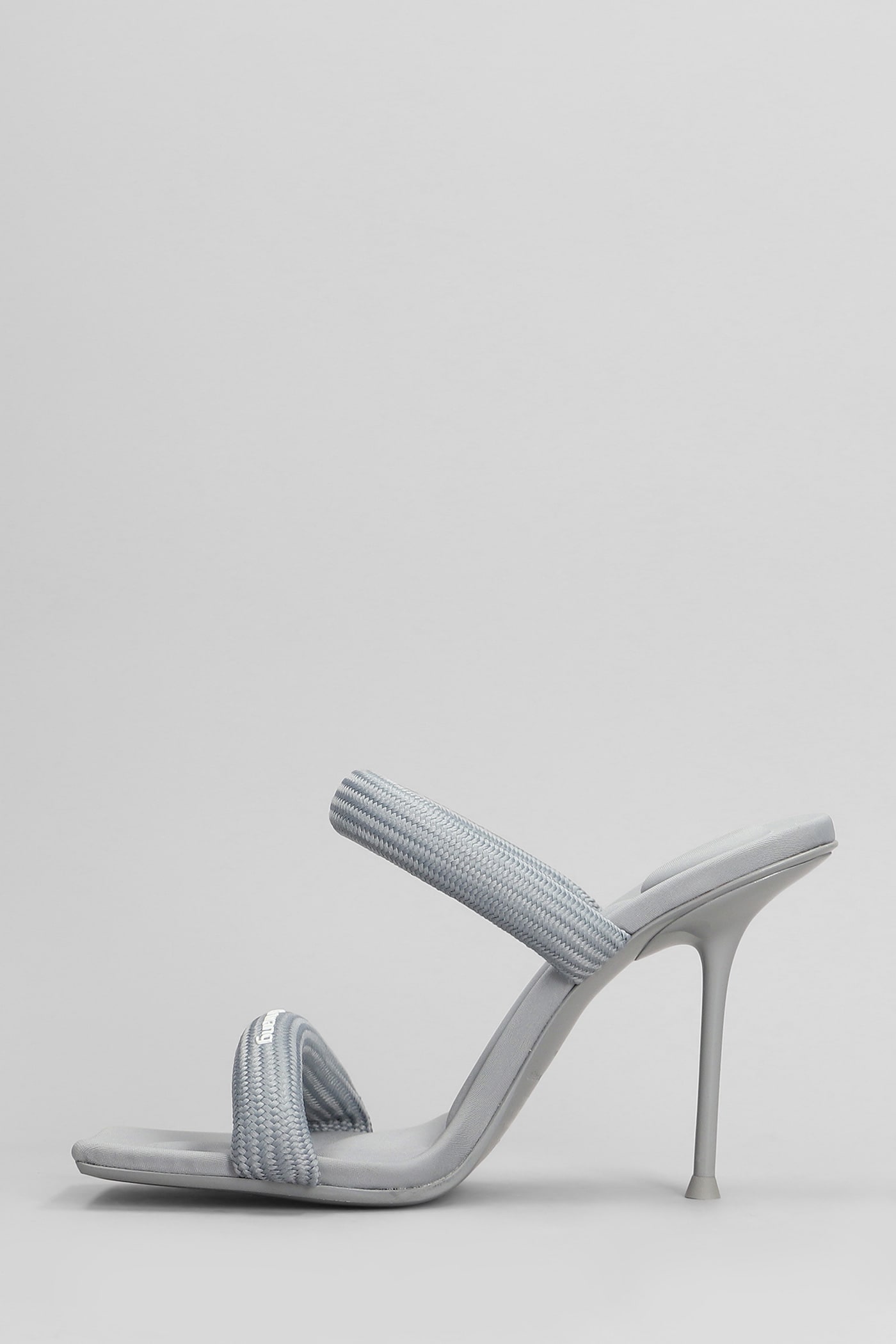 Alexander Wang Gray Julie 105mm Nylon Tubular Heeled Sandals In Grey