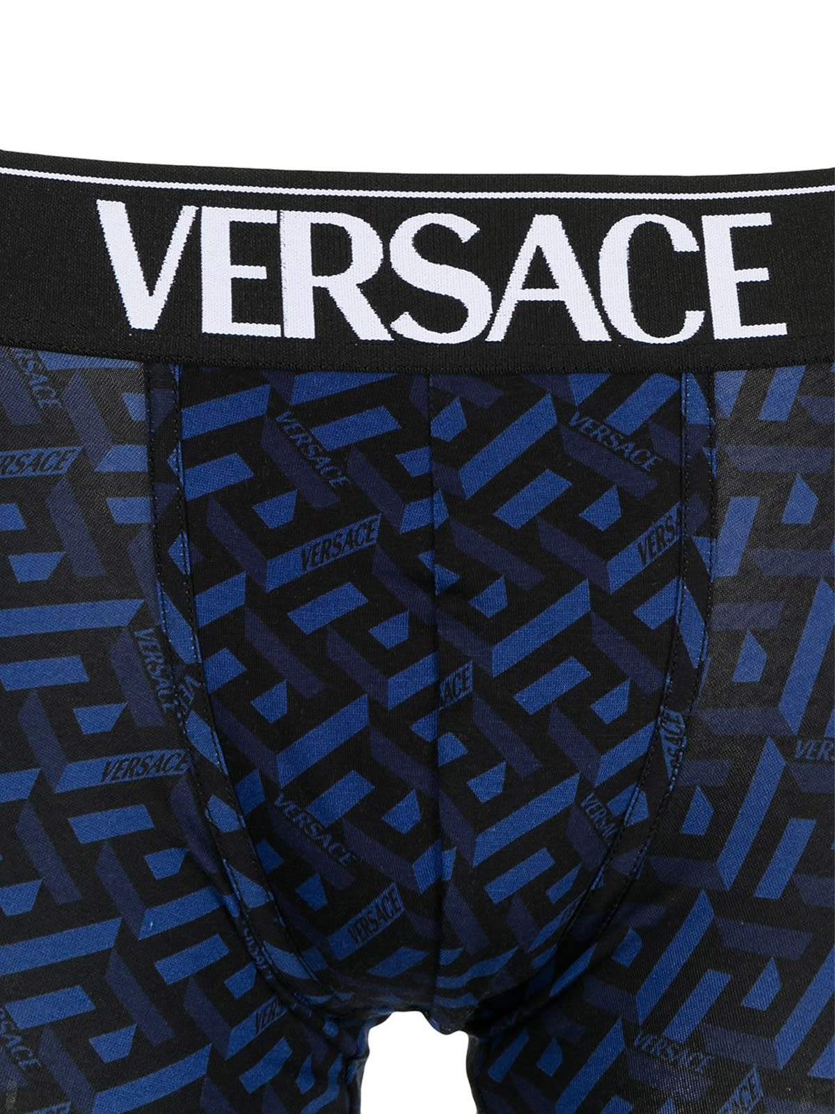 Versace Jersey Cotton Underwear Boxer In Blue | ModeSens