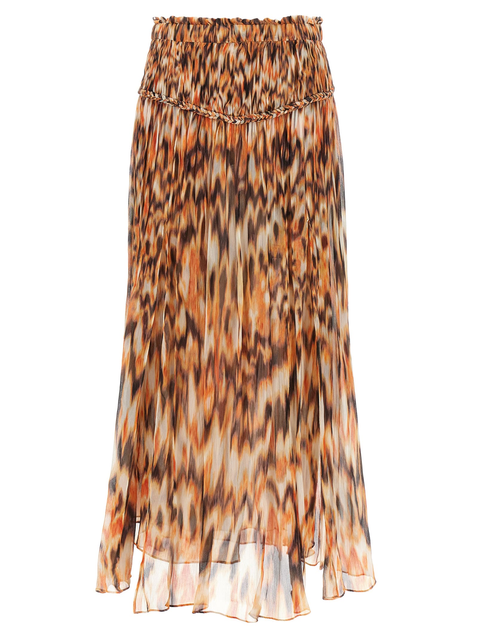 Isabel Marant Rolande Printed Silk-chiffon Midi Skirt