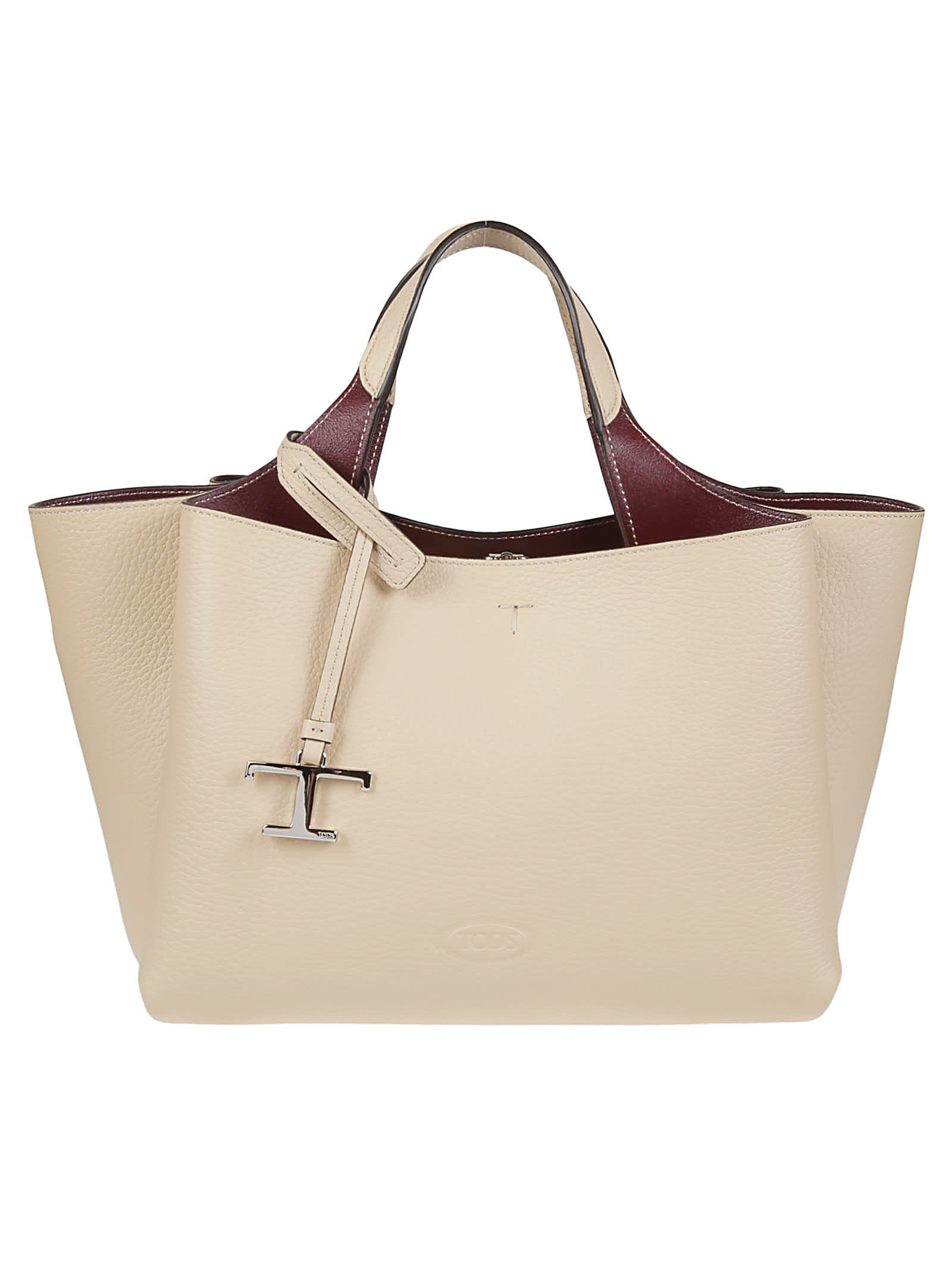 Tod's Mini Apa Bag In Natural/bordeaux Scuro