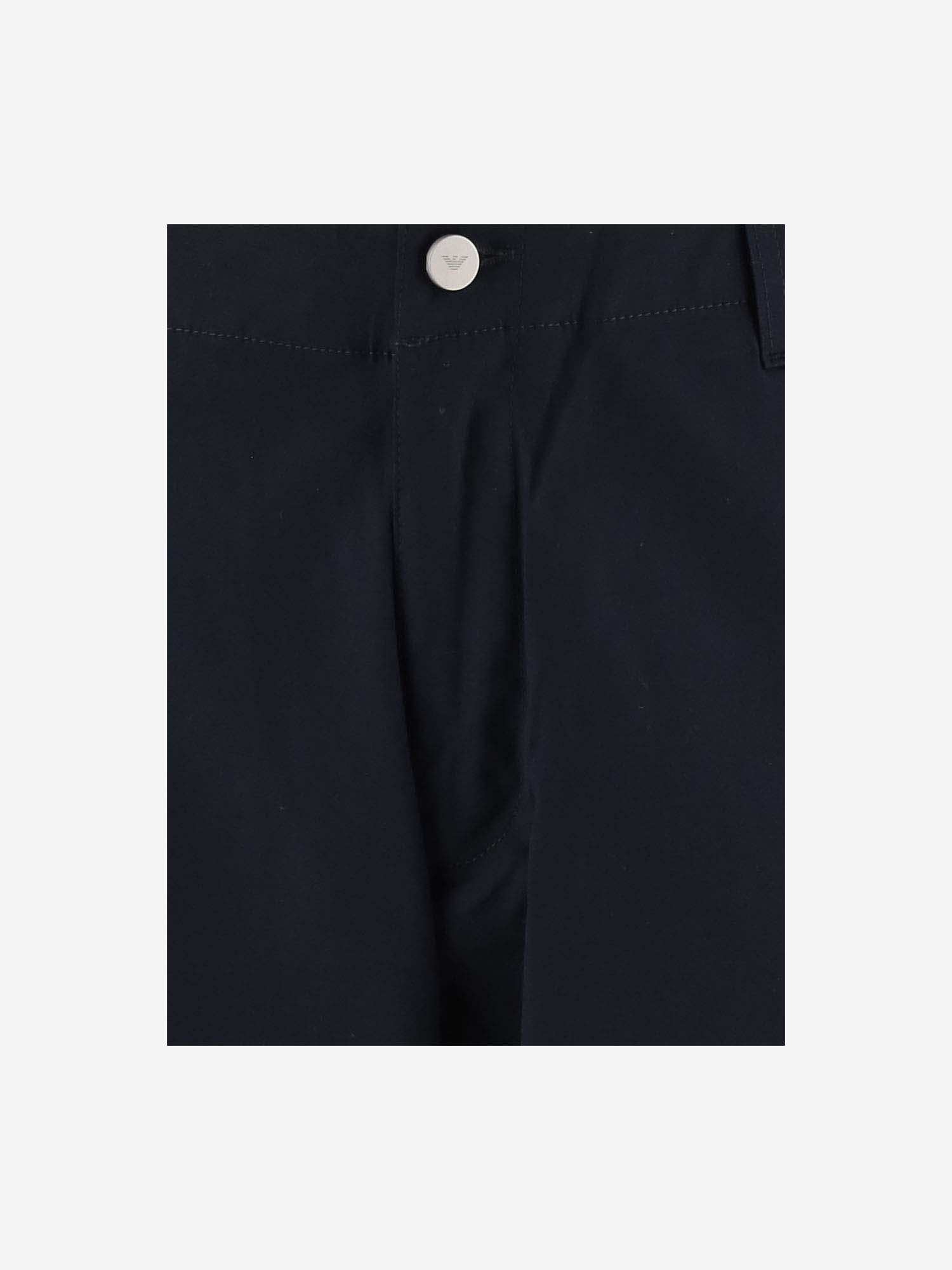 Shop Emporio Armani Stretch Cotton Wide Leg Pants In Black