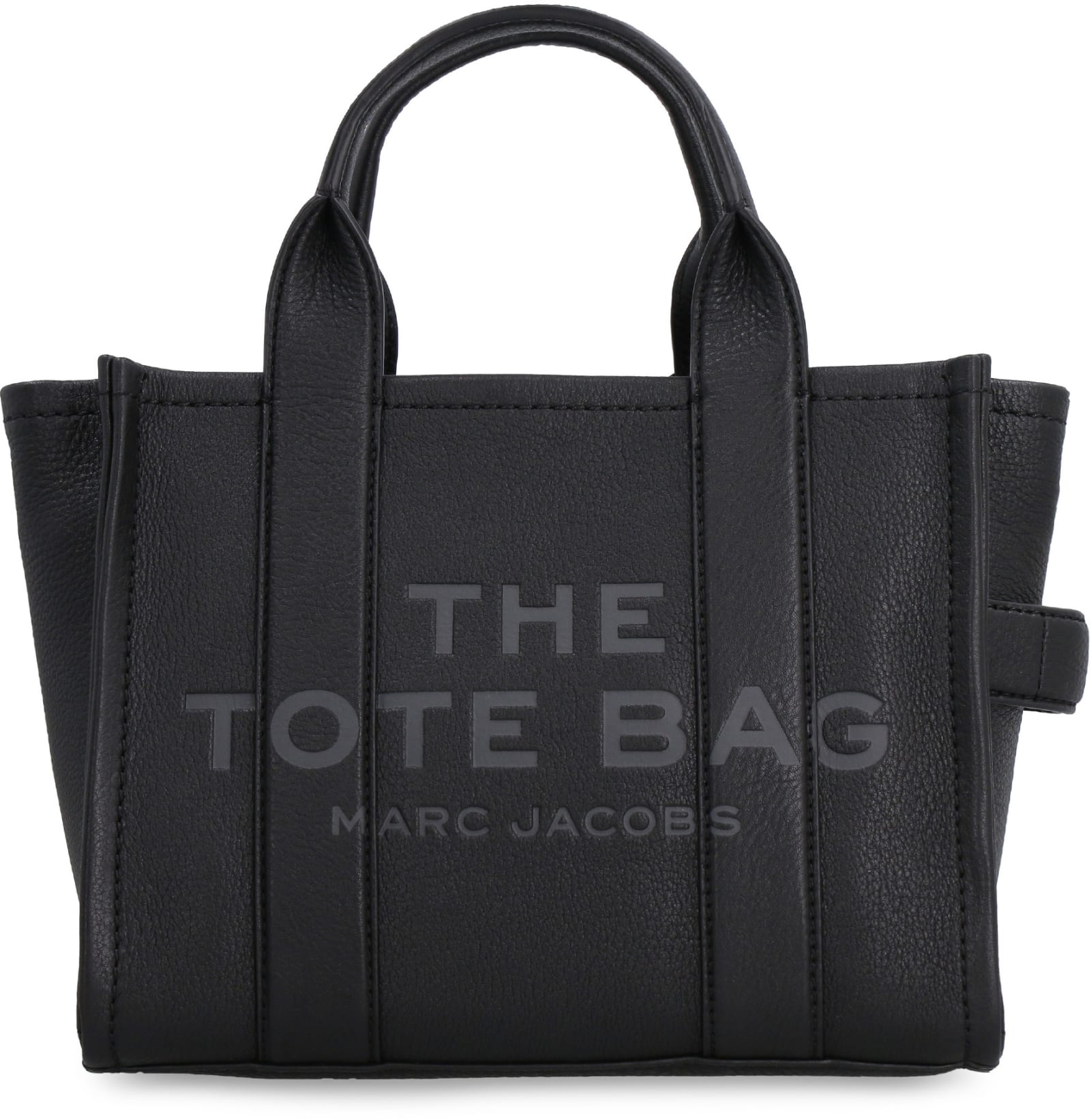 Shop Marc Jacobs The Leather Small Tote Bag In Black