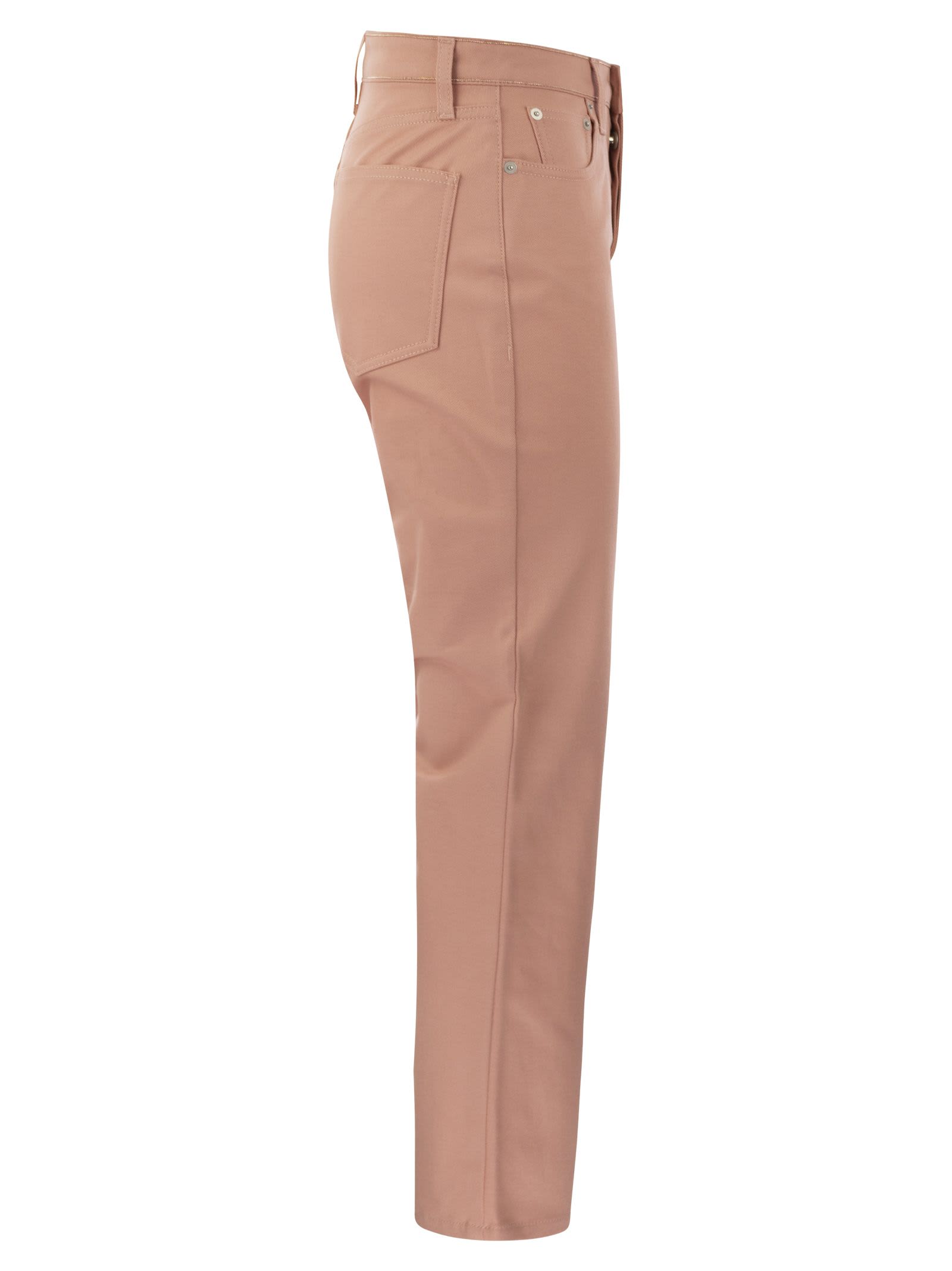 Shop Fabiana Filippi Denim 5-pocket Trousers In Pink