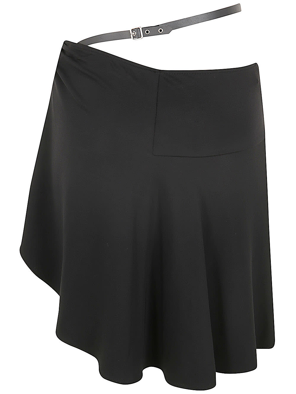 Shop Courrèges Slash Ellipse Crepe Jerse Mini Skirt In Black