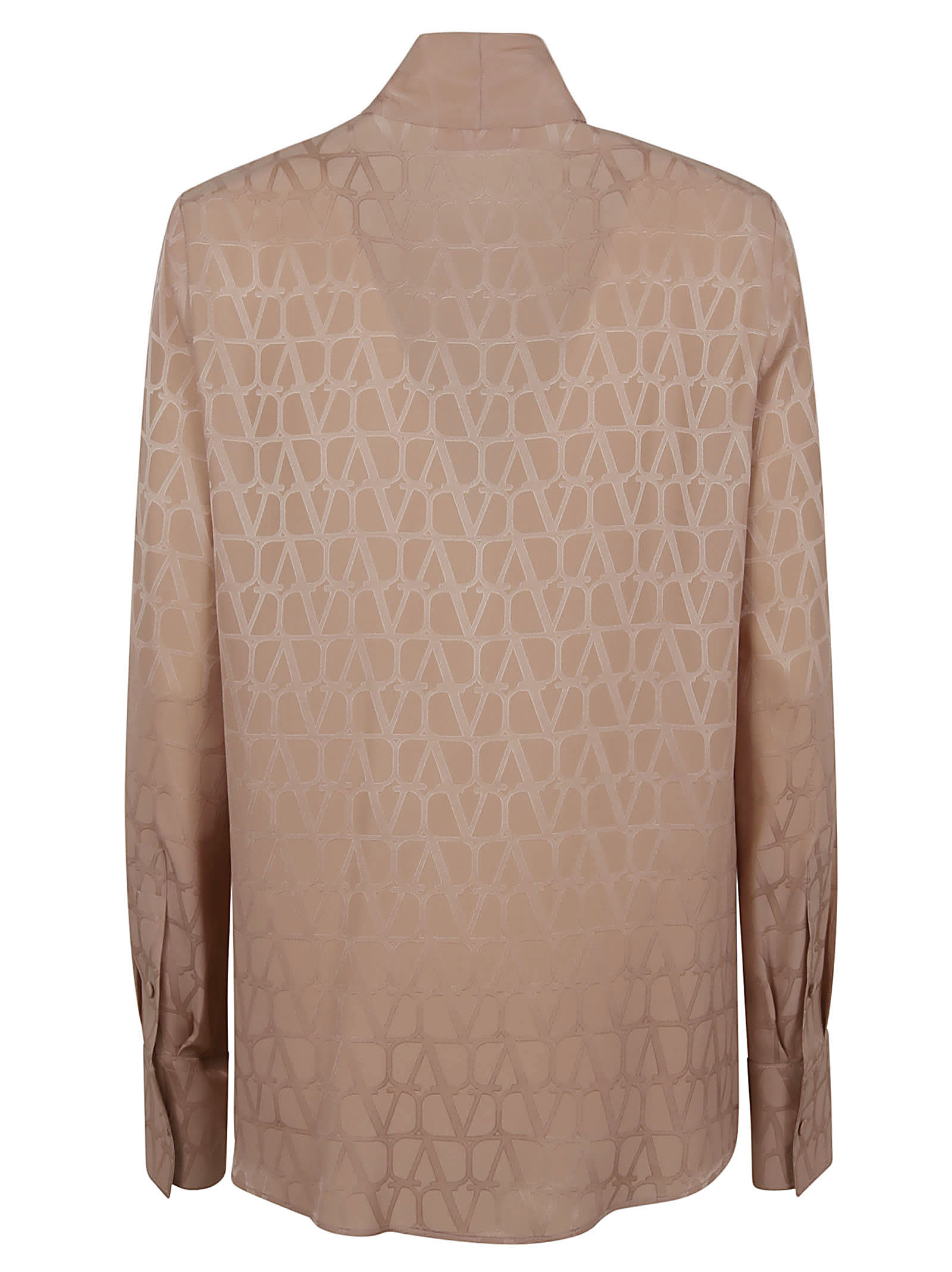 Shop Valentino Shirt Silk Jacquard Toile Iconographe In Poudre