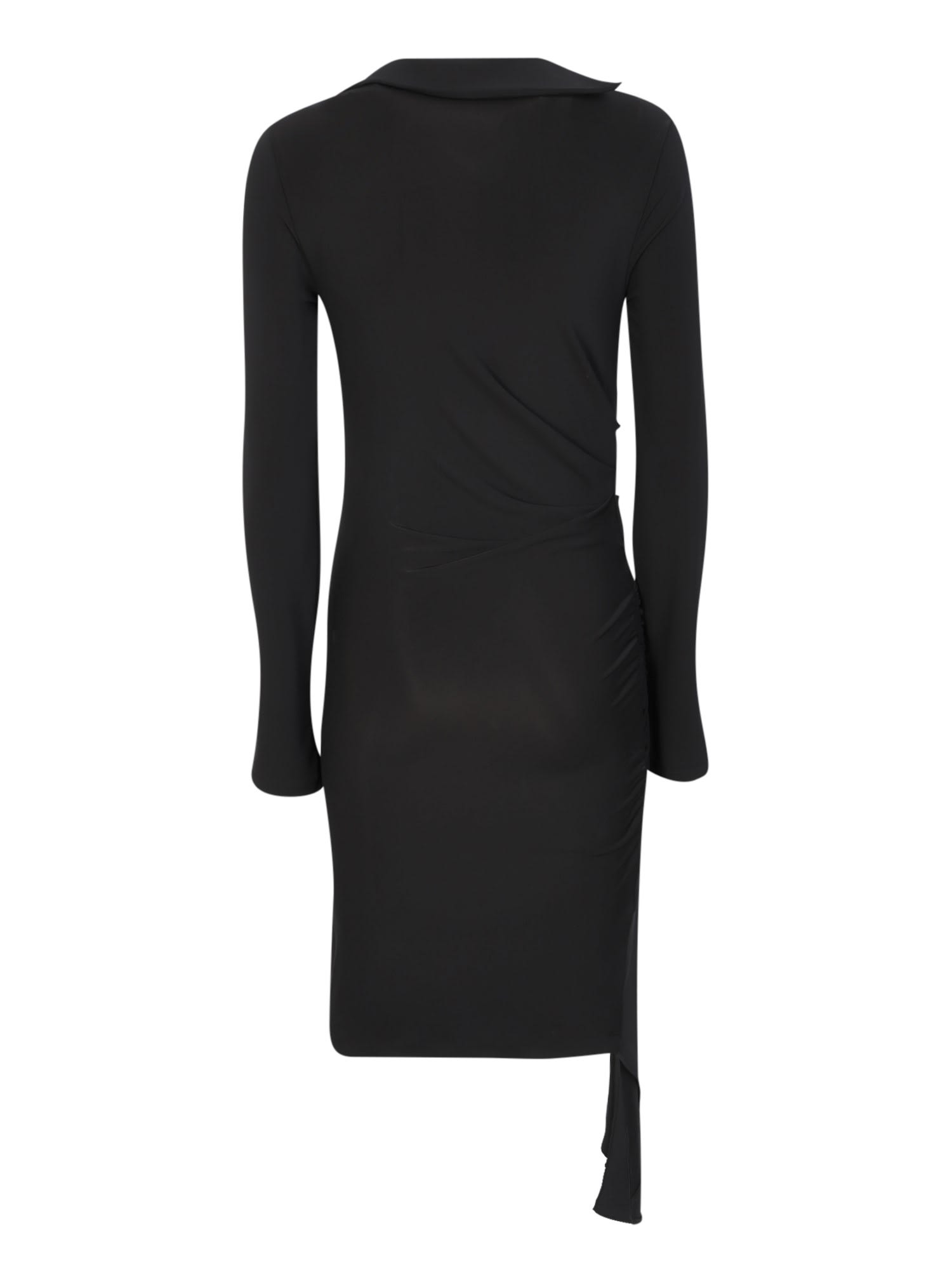 Shop Off-white Mini Draped Dress In Black