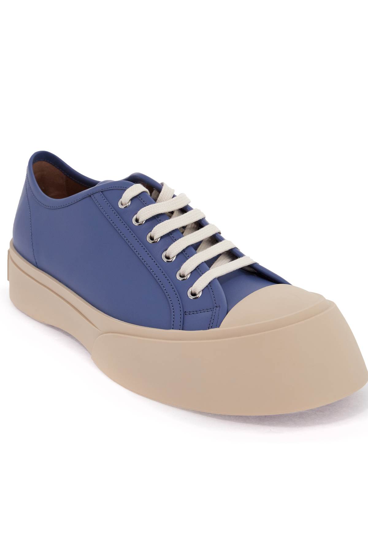 Shop Marni Leather Pablo Sneakers In Opal (blue)