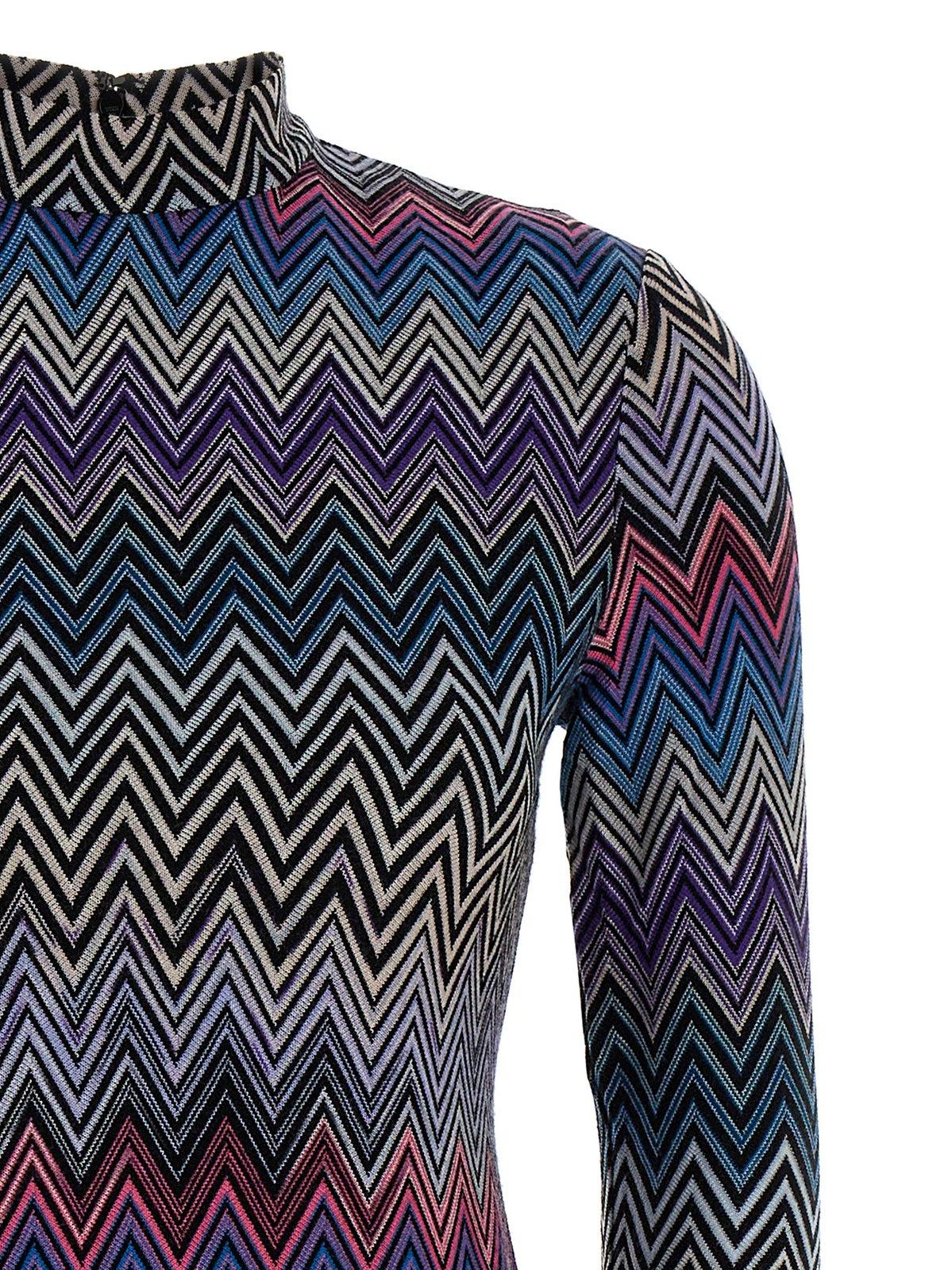 Shop Missoni Zig-zag Maxi Dress In Multicolour