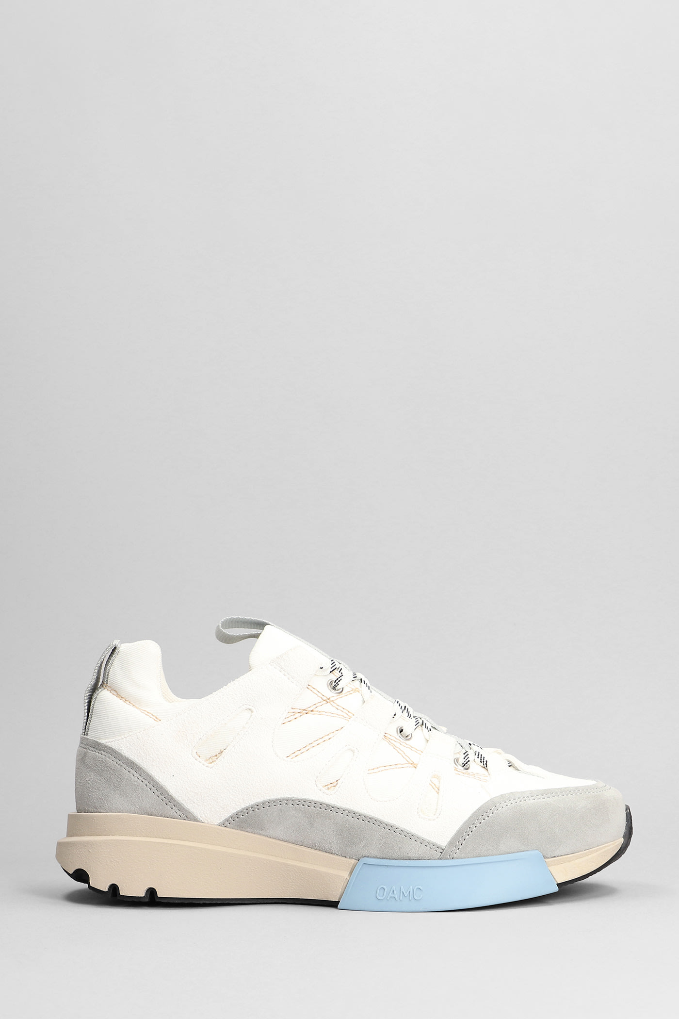 OAMC TRAIL RUNNER SNEAKERS IN WHITE SUEDE