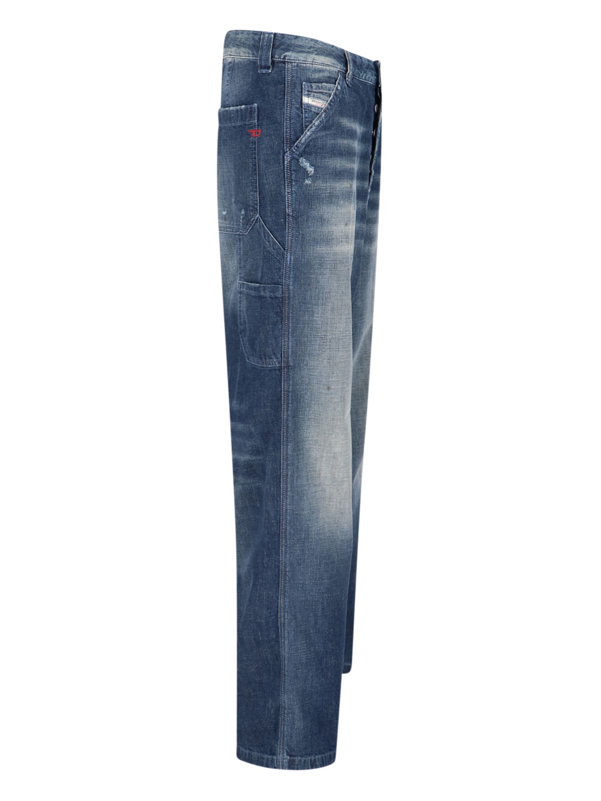 Shop Diesel D-livery Carpenter Jeans In Blue