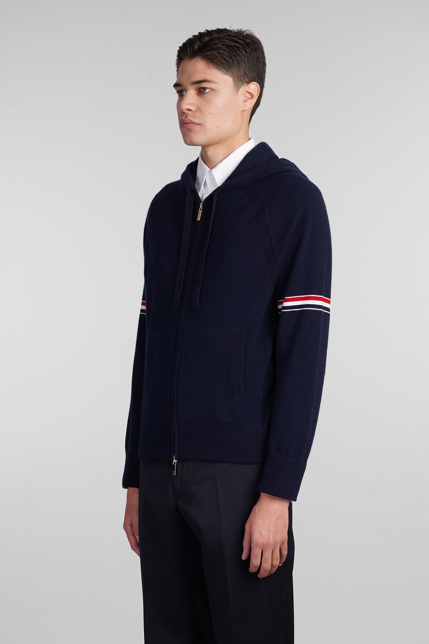 Shop Thom Browne Sweatshirt In Blue Cashmere