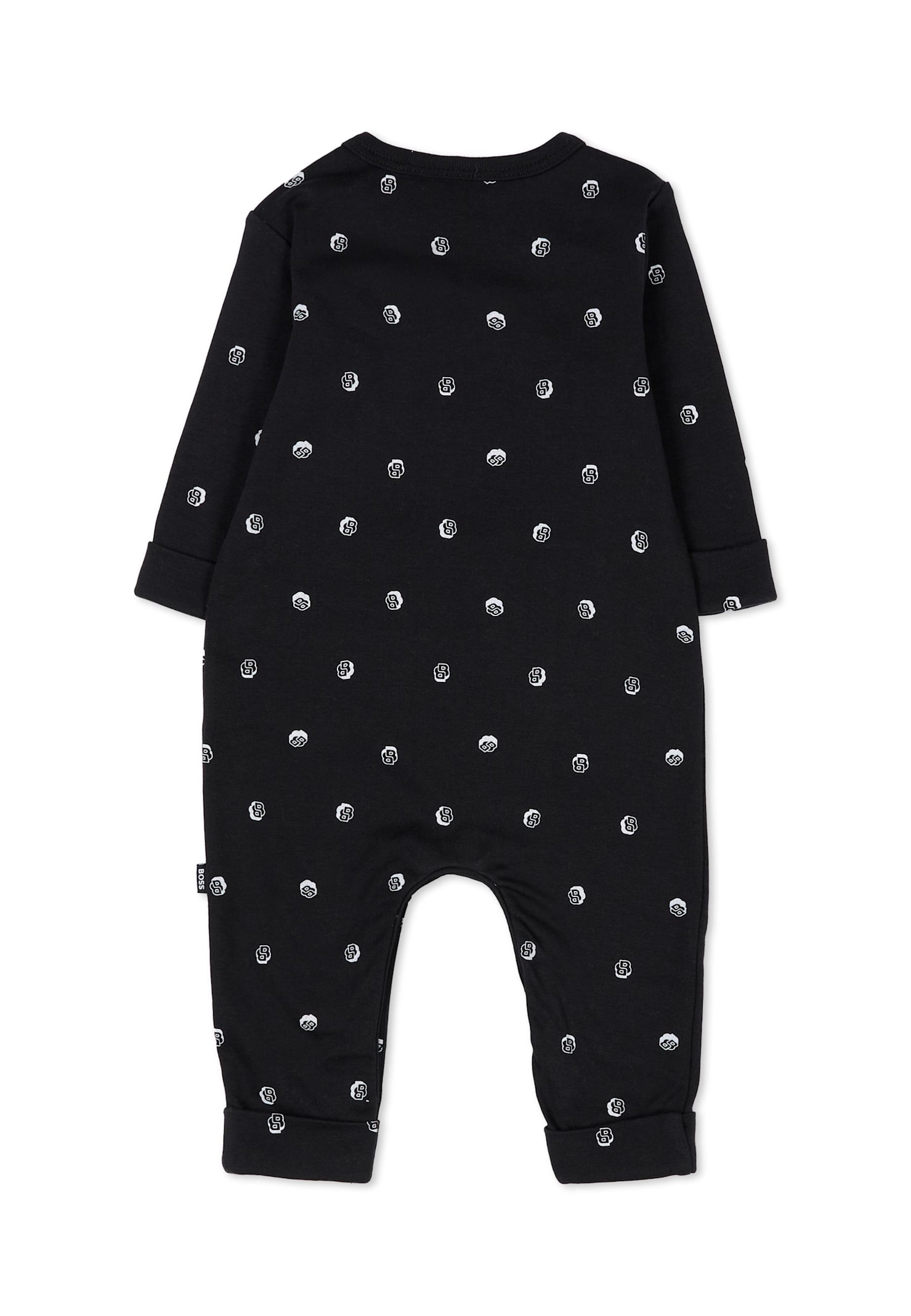 Hugo Boss Blue Babygrow Set For Baby Boy With Logo In Black