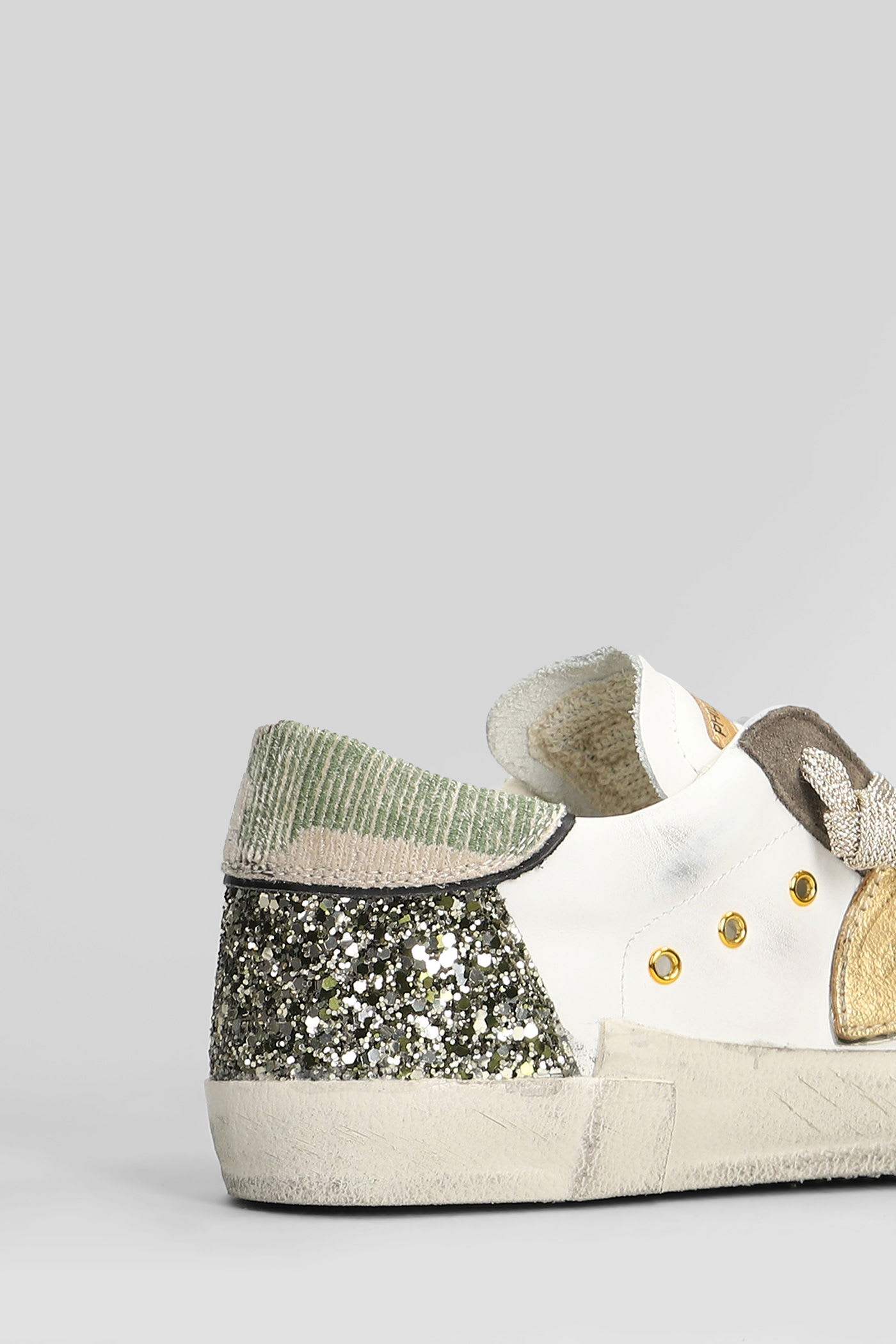 Philippe Model Prsx Low Sneakers In White Leather In White