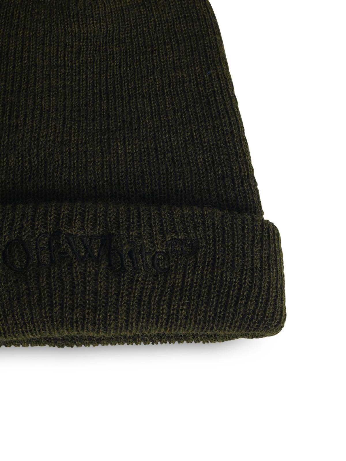 Shop Off-white Bookish Green Wool Beanie