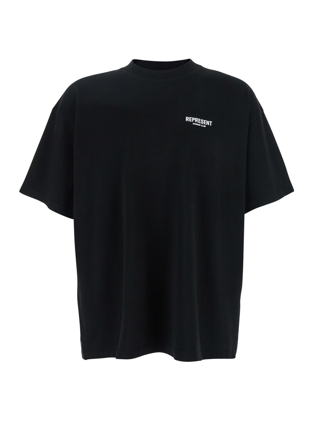 Represent Black T-shirt With Logo On The Front And Maxi Logo On The Back In Cotton Man In Black