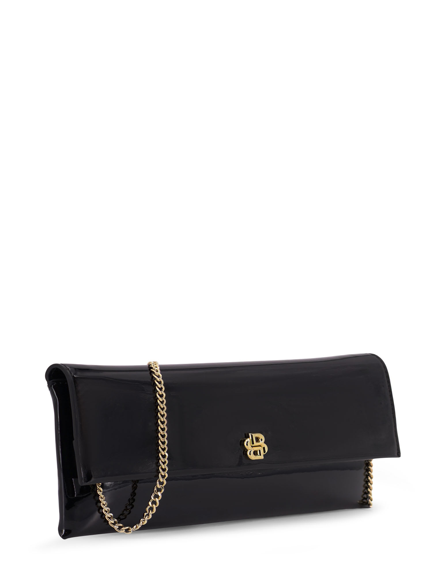 Hugo Boss Patent Leather Clutch Bag In Black