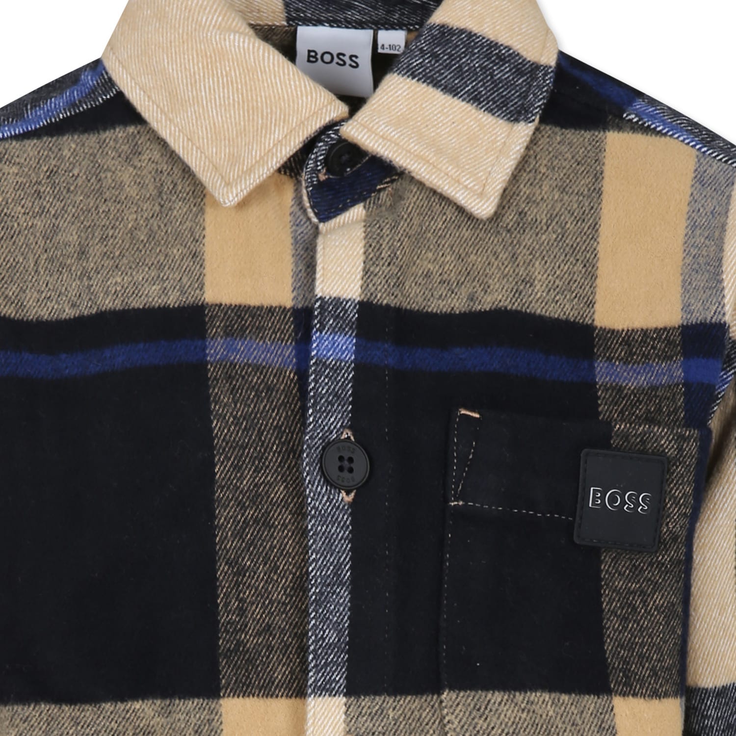 Hugo Boss Beige Shirt For Boy With Logo In Beige