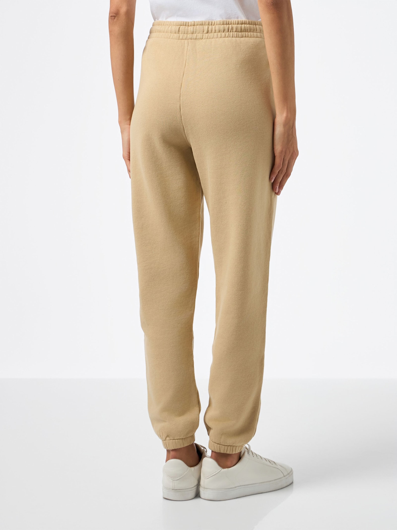 Mc2 Saint Barth Woman Beige Cotton Fleece Jogger Pants Odalys In White