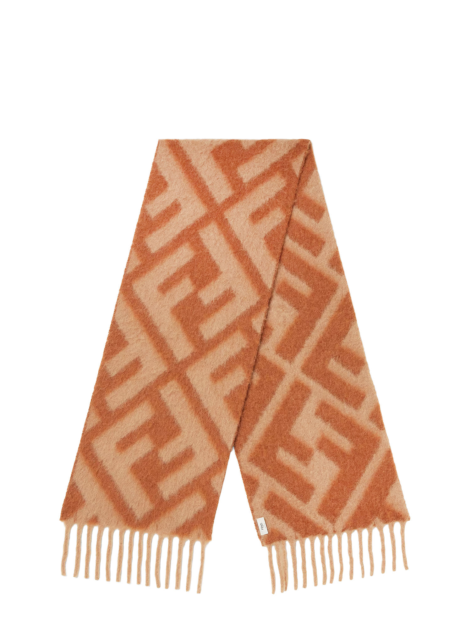 Fendi Brown Ff Alpaca And Wool Scarf In Brown