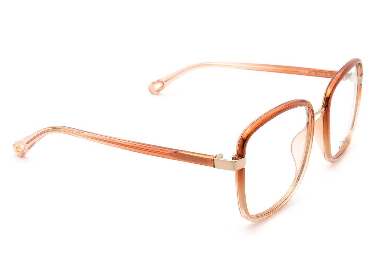 Shop Chloé Square Frame Glasses In 001 Orange Orange Transpa