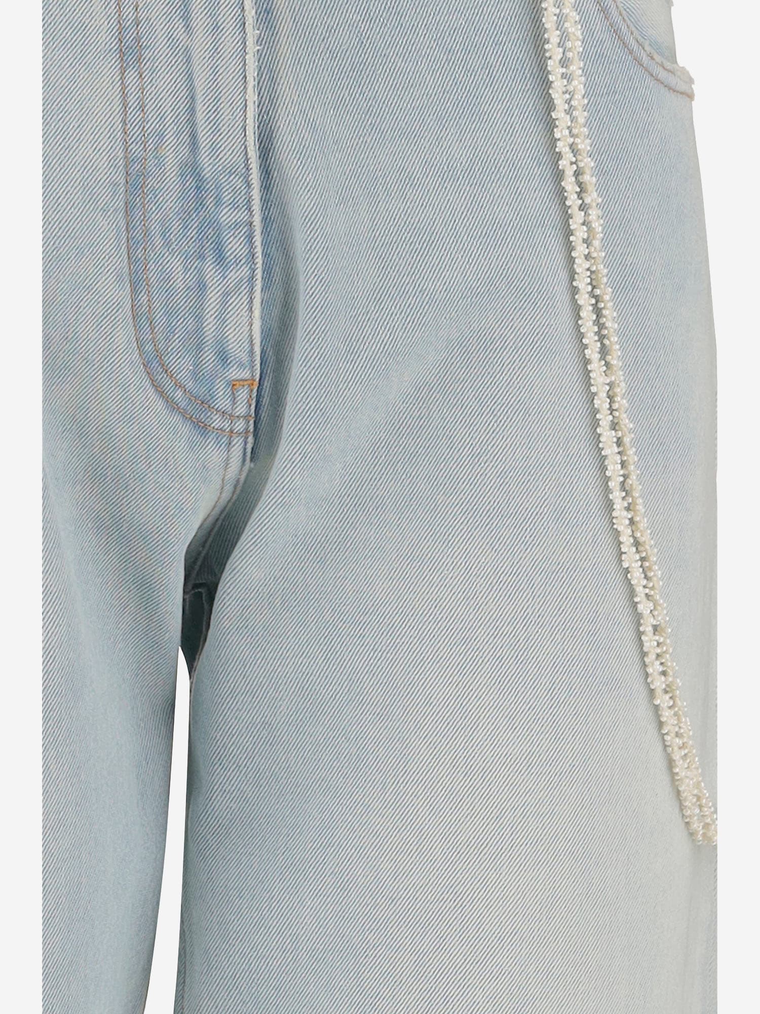 Darkpark Naomi Chain Adorned Boyfriend Straight Leg Denim In