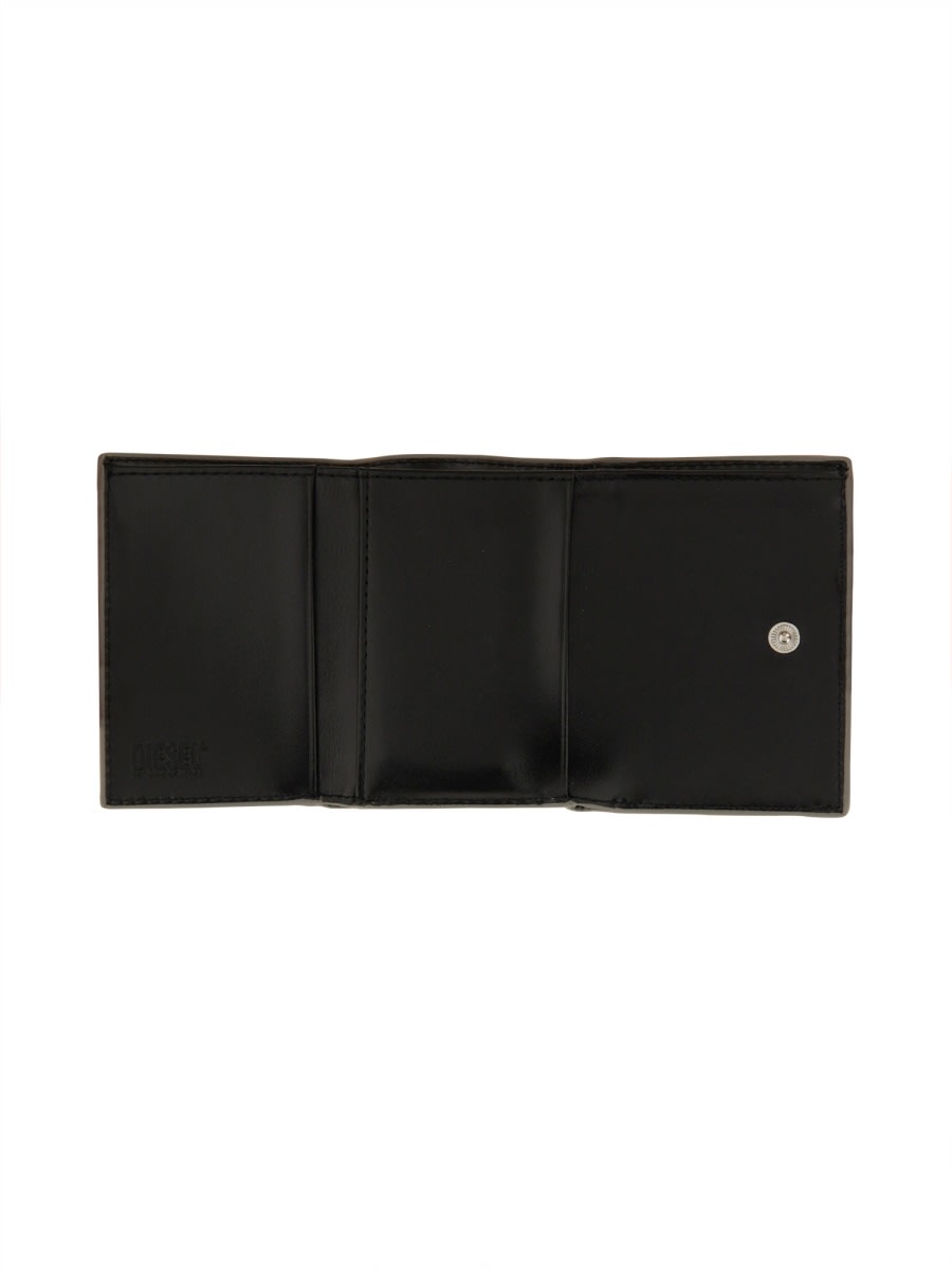 Diesel Trifold Wallet In Silver