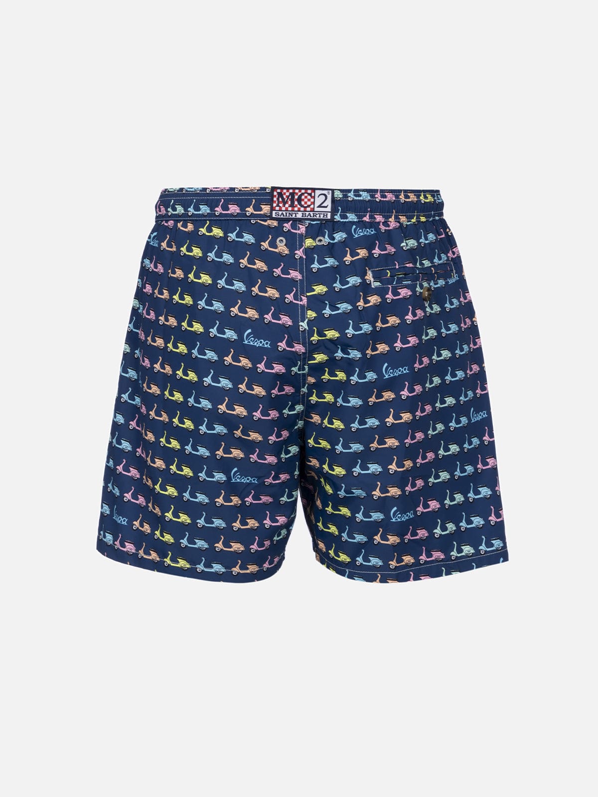 MC2 SAINT BARTH MAN LIGHTWEIGHT FABRIC SWIM-SHORTS LIGHTING MICRO FANTASY WITH VESPA PRINT VESPA SPECIAL EDITION 