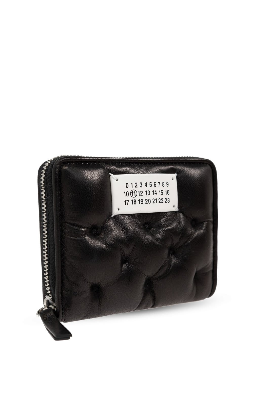 Shop Maison Margiela Numbers-motif Zipped Padded Wallet In Black