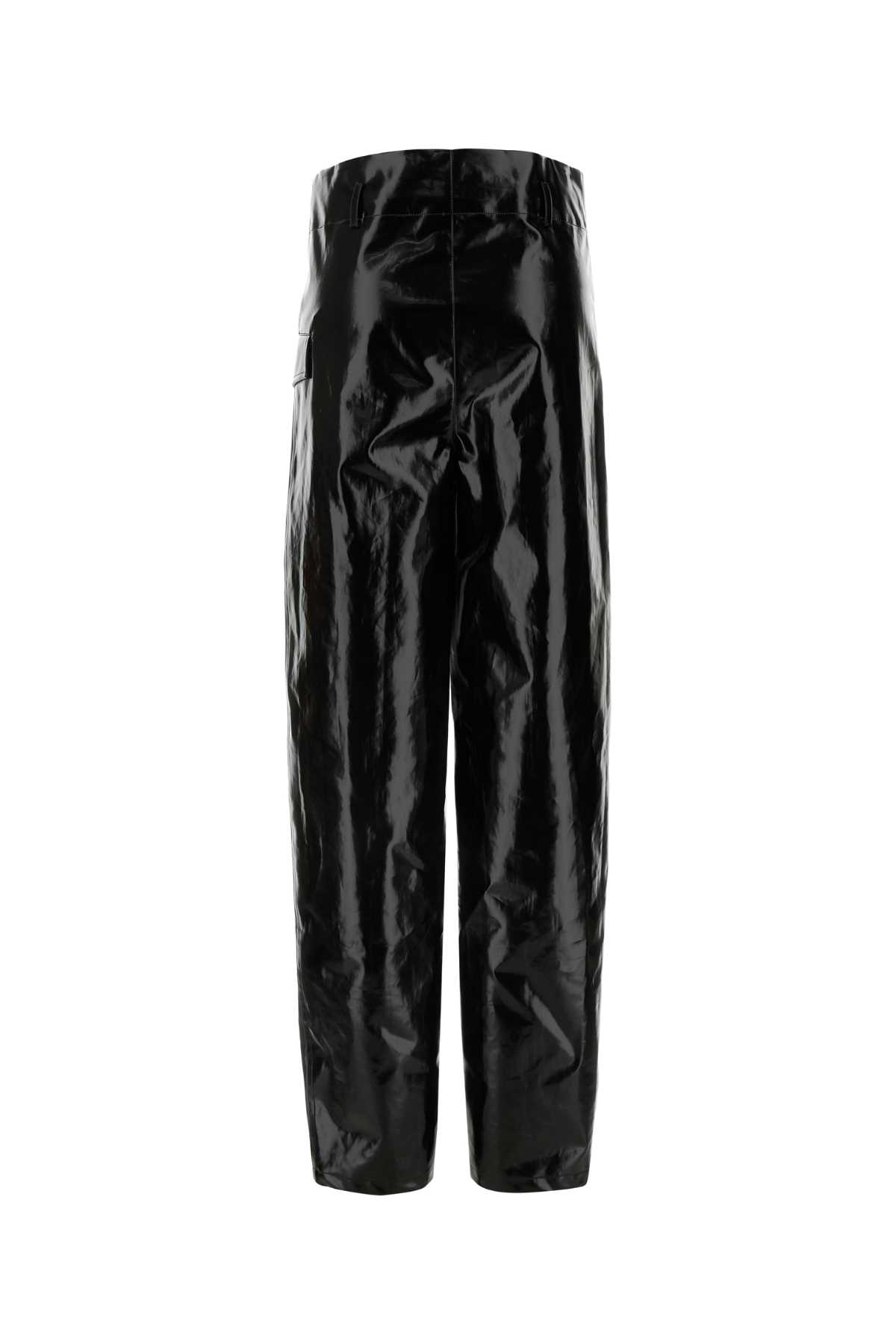 Shop Saint Laurent Black Cotton Pant In Noirkaki