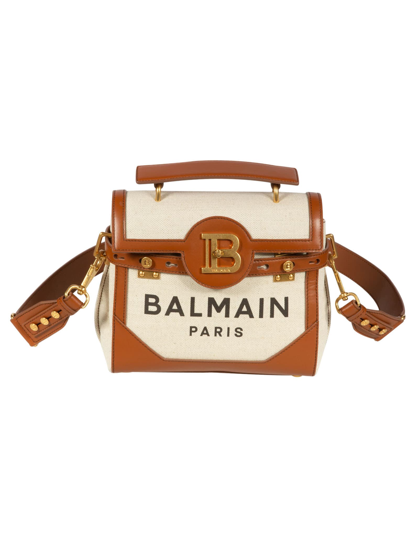 Balmain b plaque logo print shoulder bag
