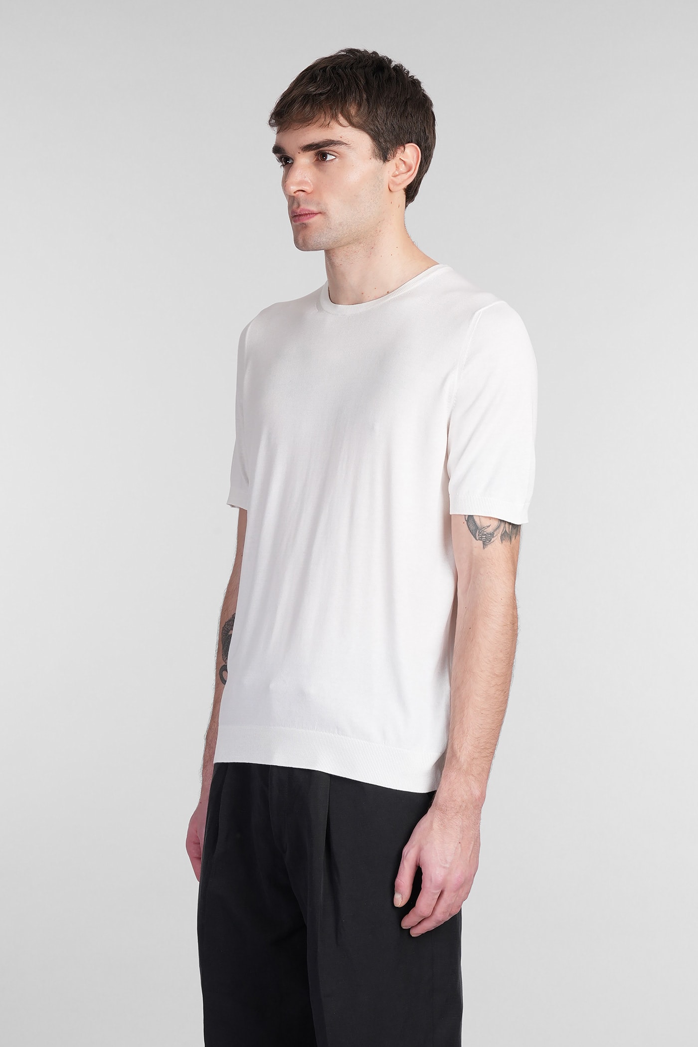 Shop Tagliatore Josh T-shirt In White Silk
