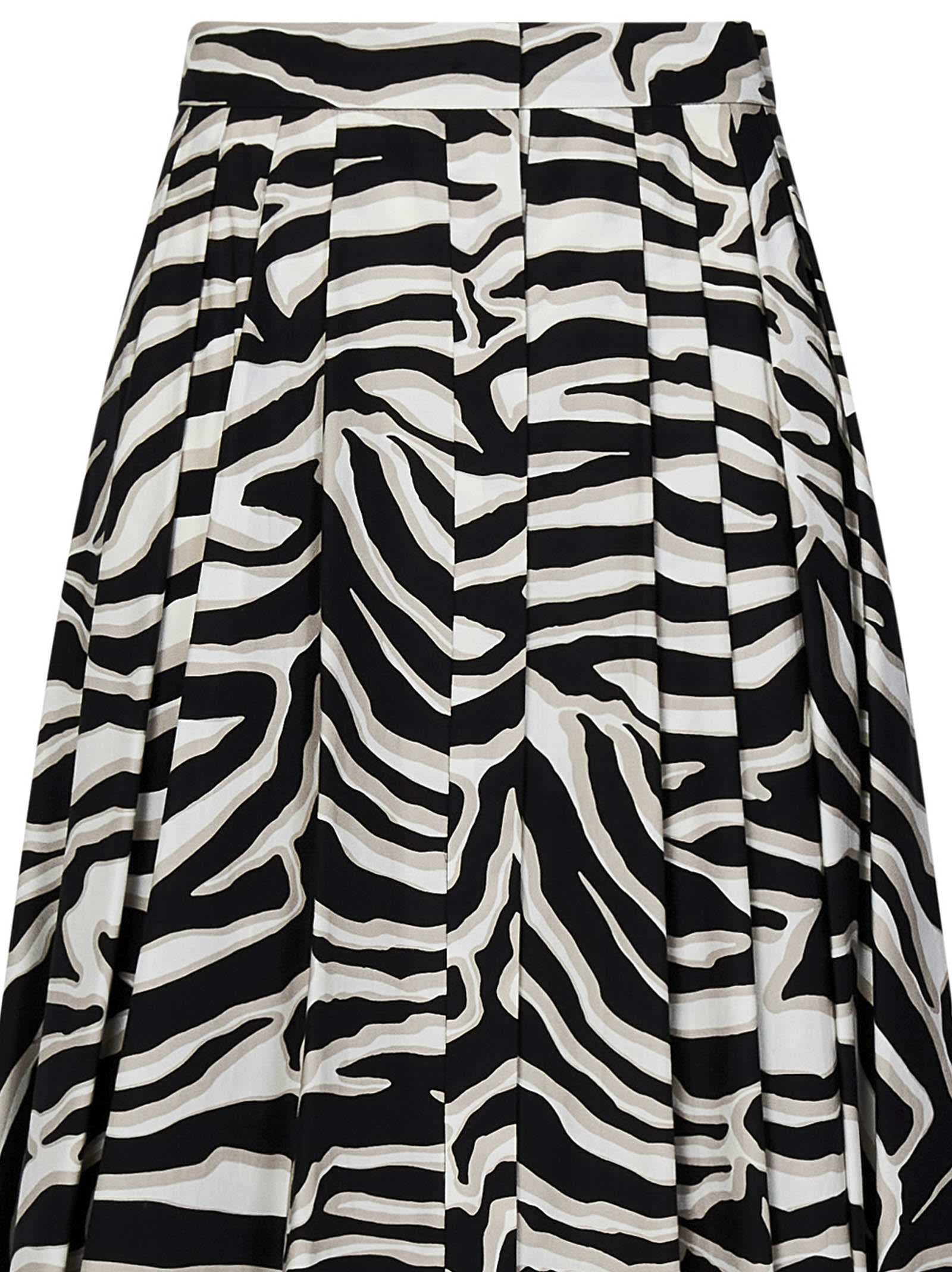 Shop Max Mara Nichols Midi Skirt In Ecru-nero