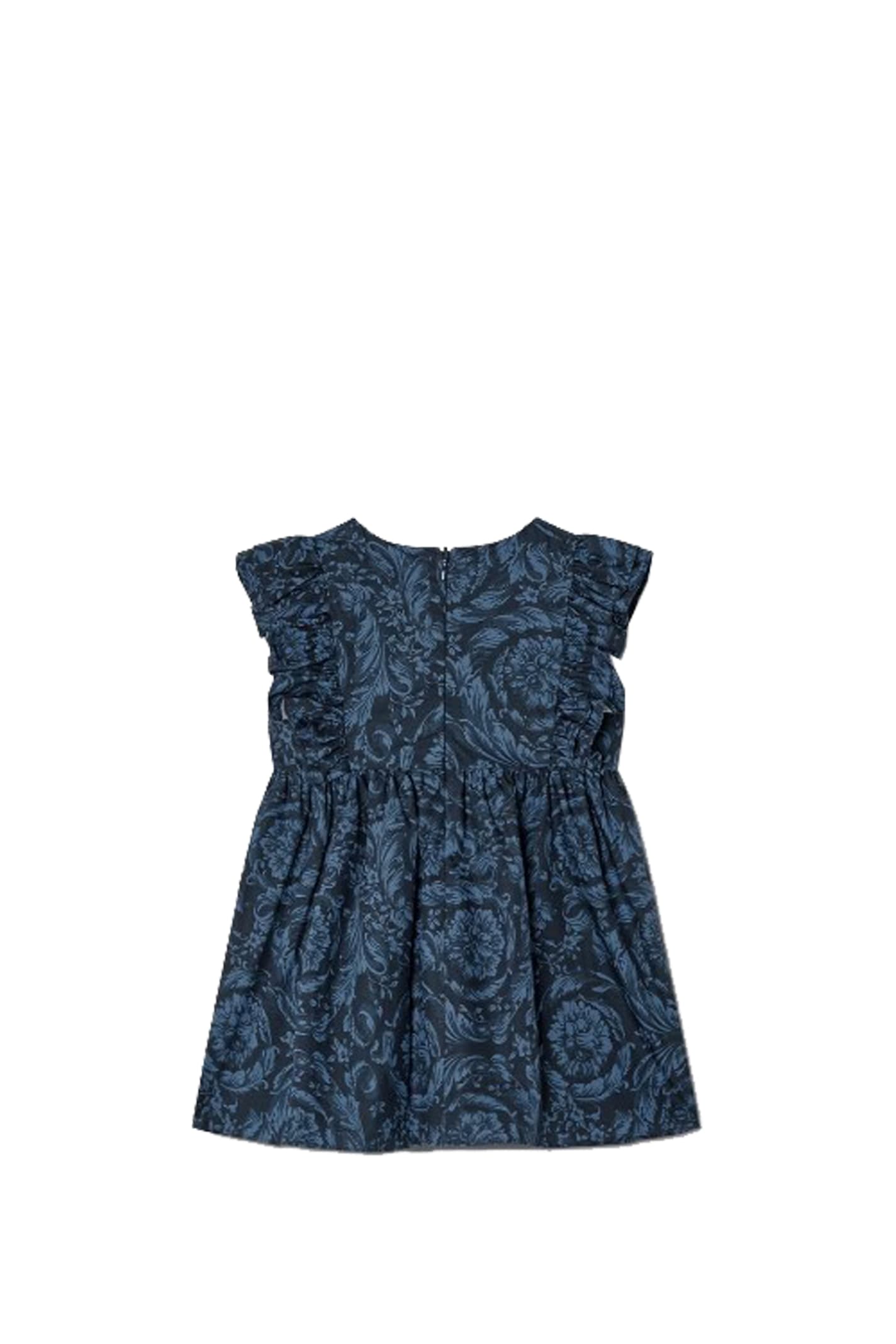 Shop Versace Baby Baroque Dress In Blue