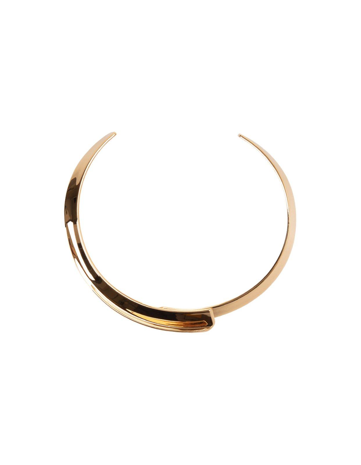 Shop Jacquemus Polished Bangle In Light Gold